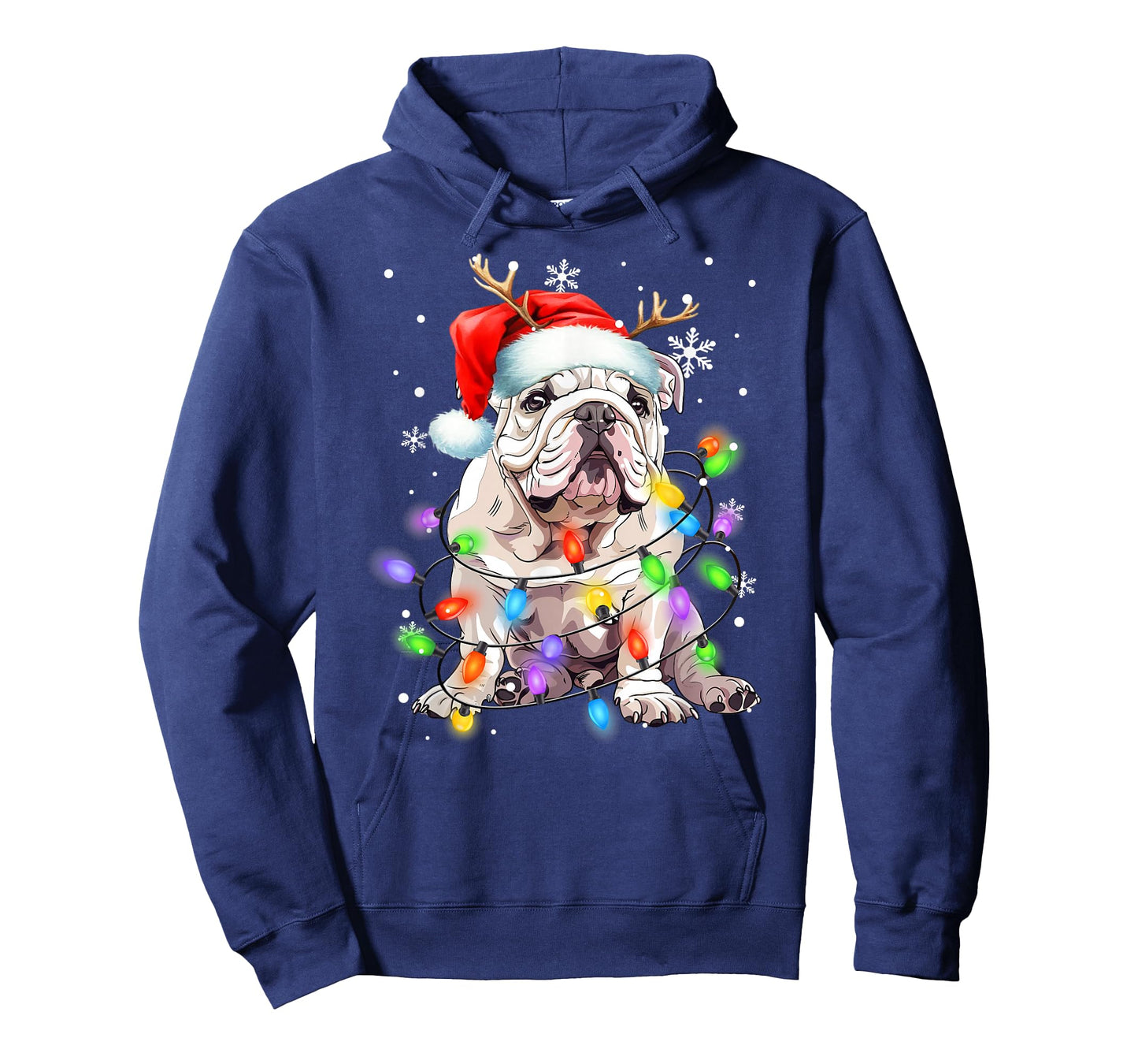 English Bulldog Dog Christmas Sweater Pet Xmas Lights T-Shirt