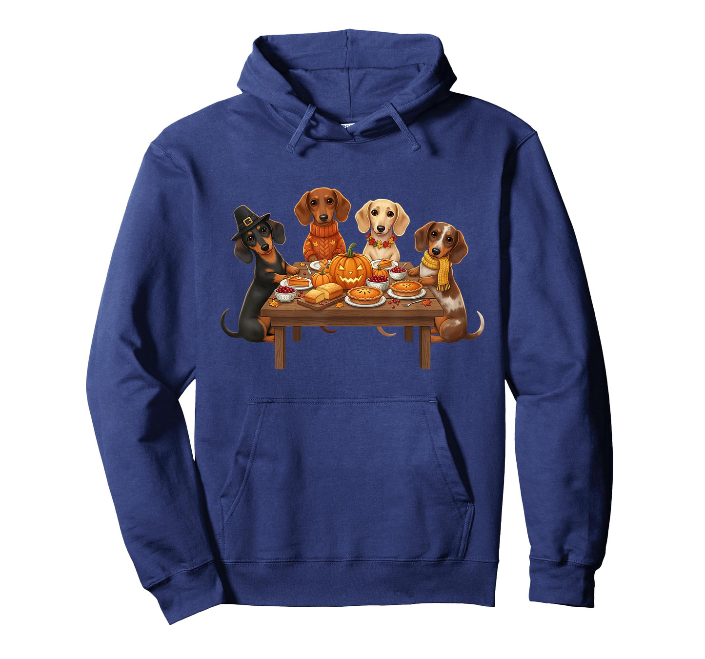 Thanksgiving Dachshund Dogs Dinner Feast Fall Men Women T-Shirt