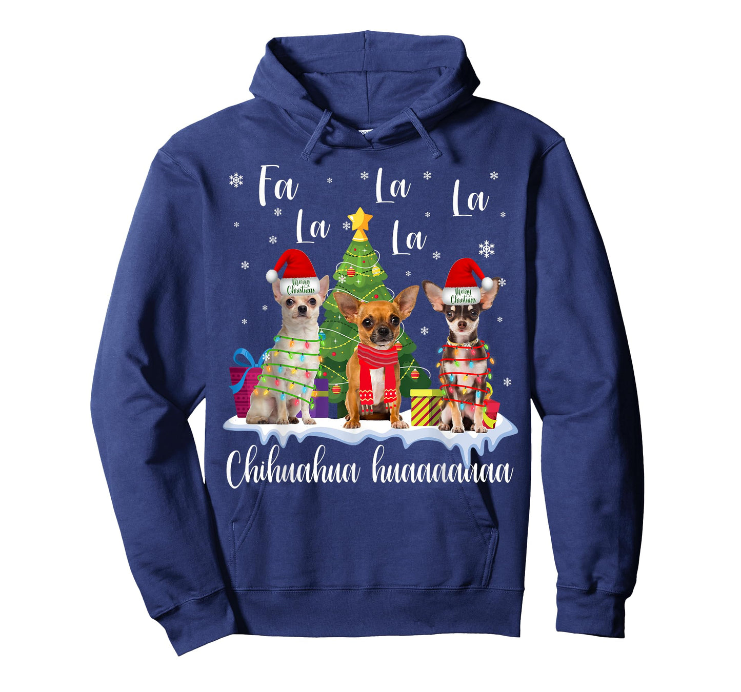 chihuahua dog xmas fa la la la funny ugly christmas sweater T-Shirt