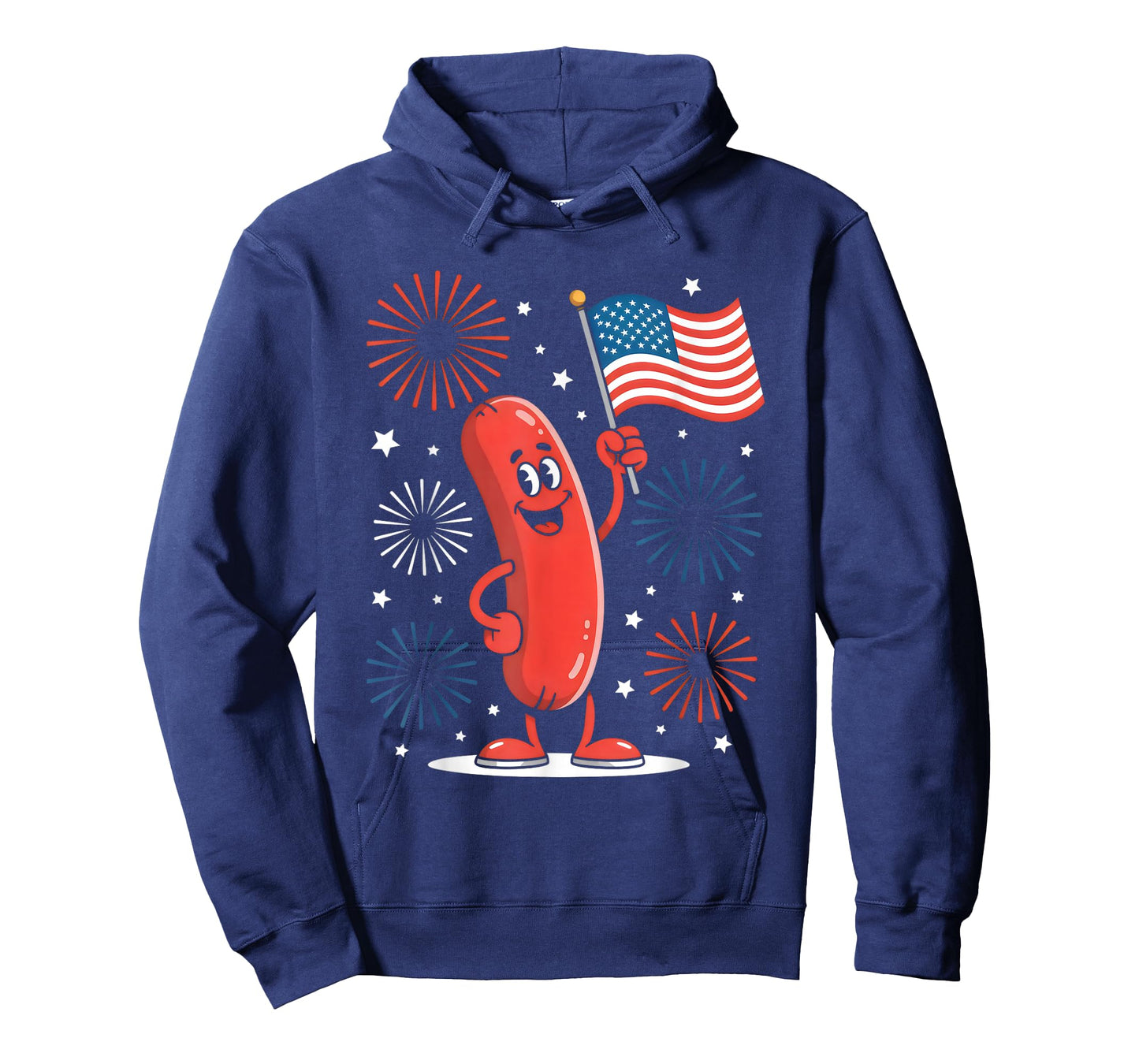 Patriotic Kawaii Sausage Independence Day 4th of July Foodie T-Shirt