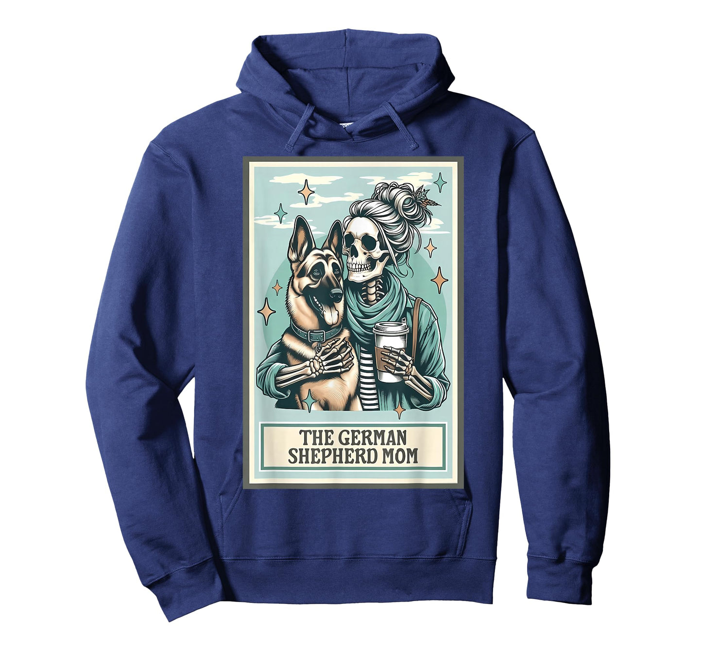 Funny Skeleton German Shepherd Mom Tarot Card Mother's Day T-Shirt