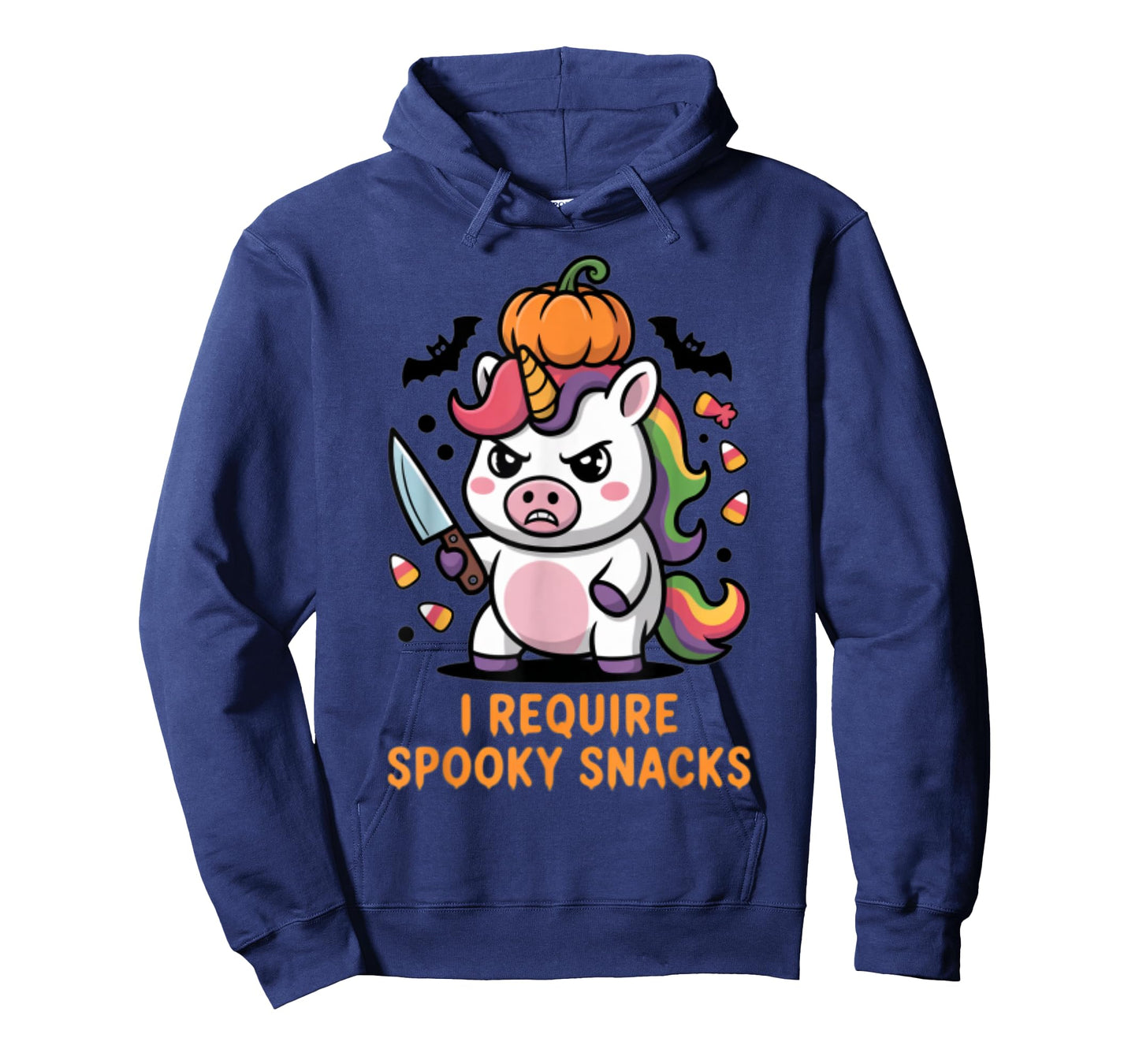 I Require Spooky Snacks Angry Unicorn Halloween T-Shirt
