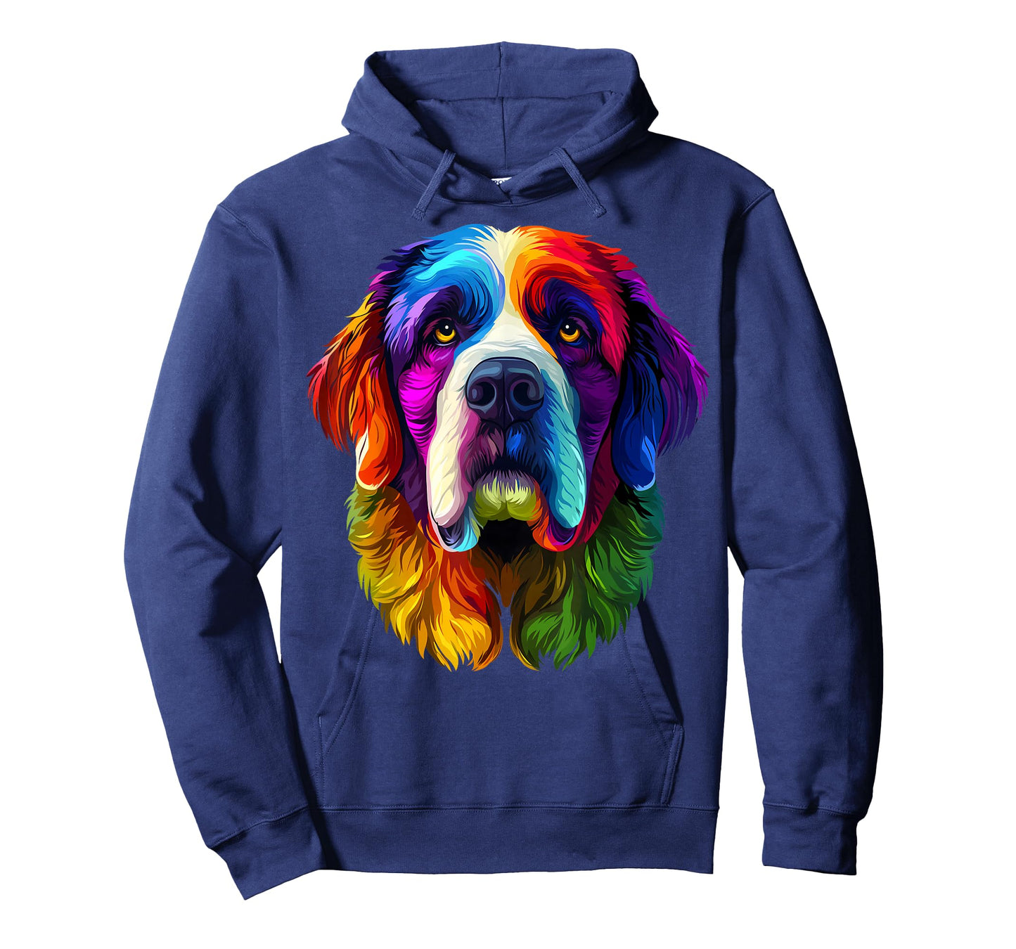 Colorful Saint Bernard Face Cute Dog Lover Men Women Black T-Shirt