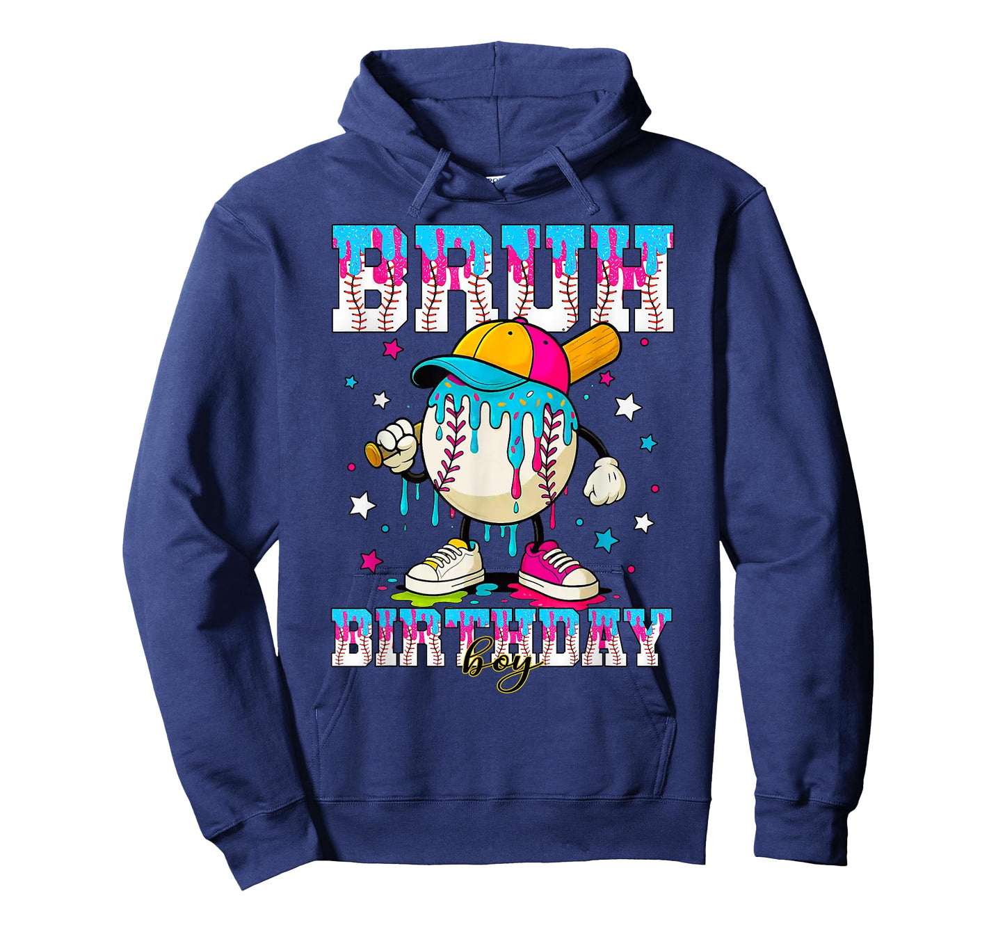 Bruh Birthday Boy Stuff Baseball Ice Cream Drip T-Shirt