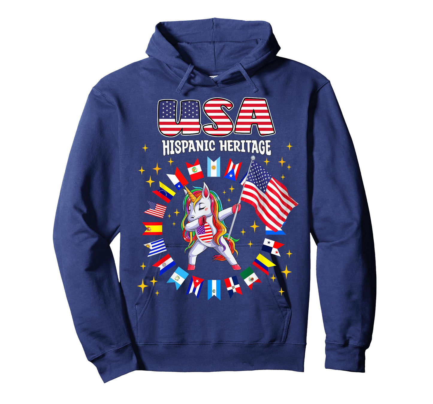 Hispanic Heritage Month USA flag kids boys girls toddler T-Shirt