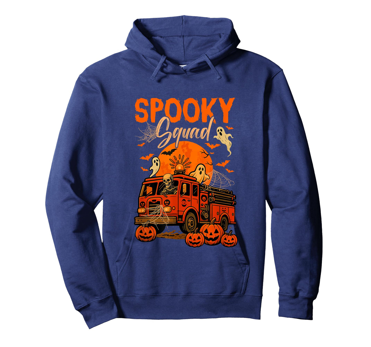 Spooky Halloween Squad Skeleton Driving Firetruck Horror Boo T-Shirt