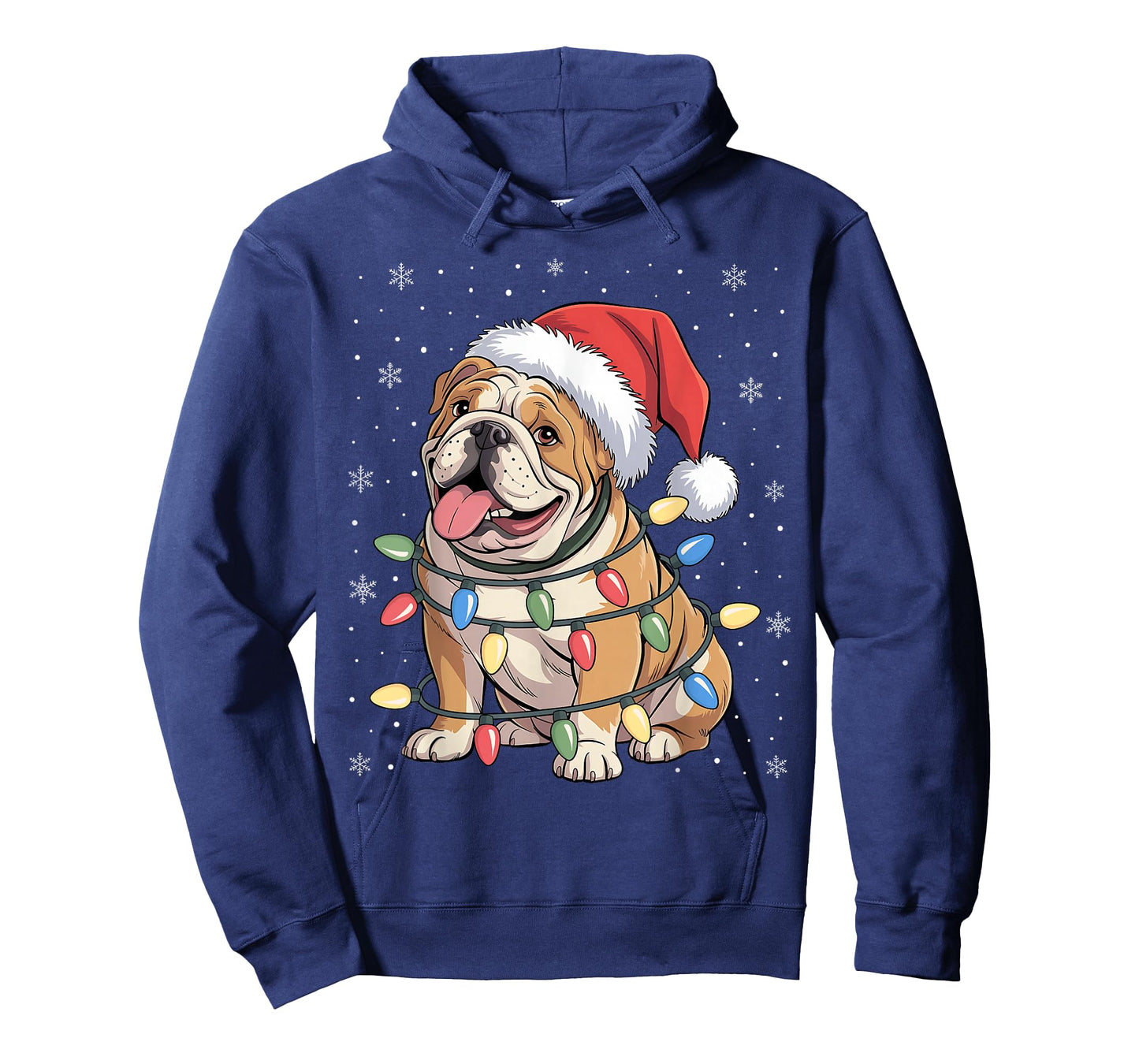 English Bulldog Christmas Tree Lights Dogs Xmas Pajamas T-Shirt