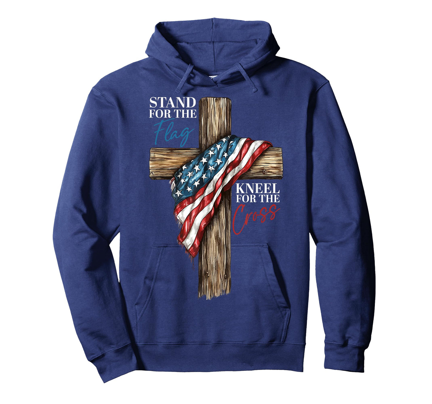 Stand for the Flag Kneel for the Cross Patriotic Faith T-Shirt