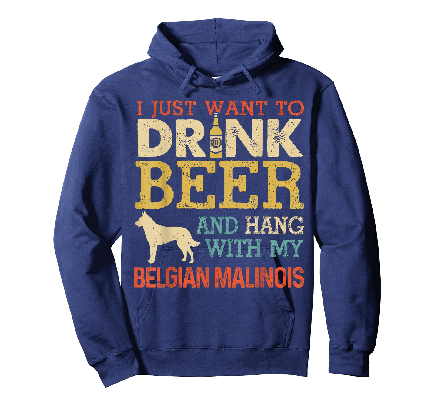 Belgian Malinois Dad Drink Beer Hang With Dog Funny Vintage Men Women T-Shirt