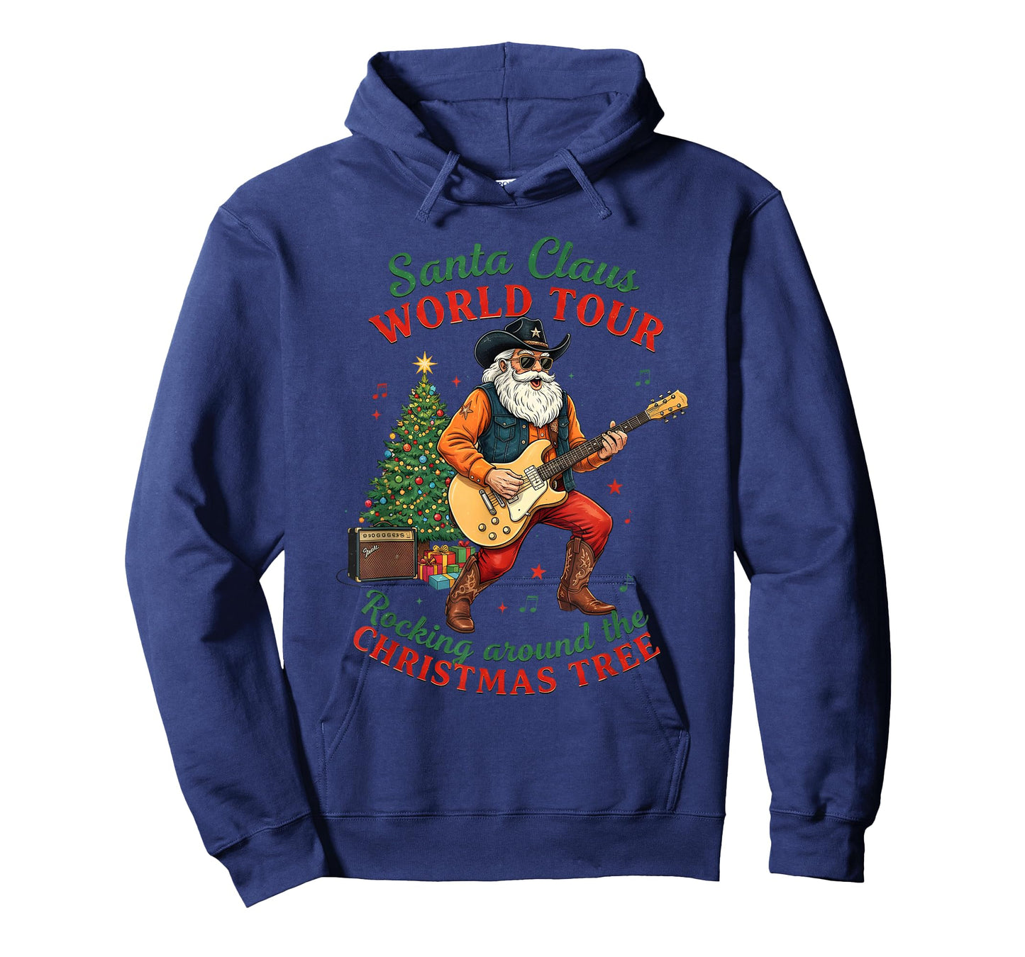 Santa Claus World Tour Rocking Around The Christmas Western T-Shirt