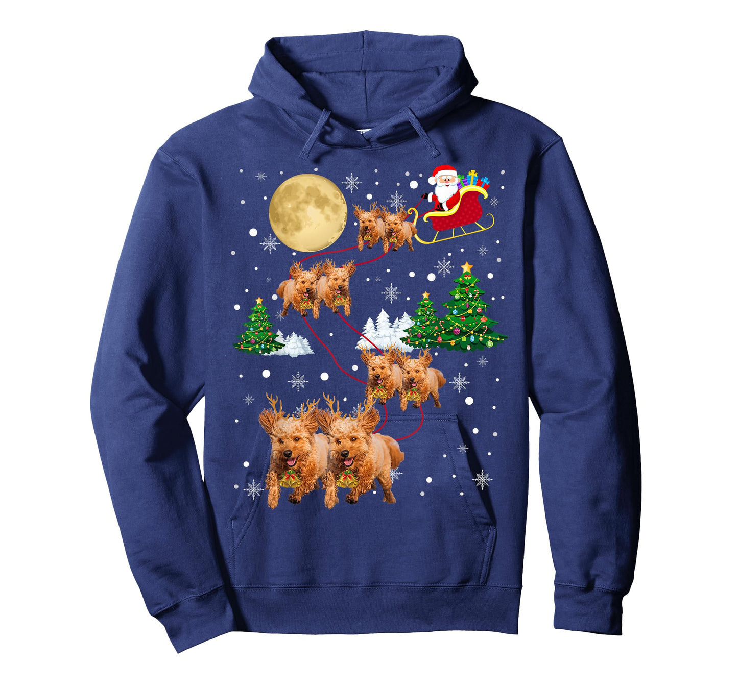Goldendoodle Dog Tree Christmas Sweater Xmas Pet Dogs Gifts T-Shirt for Men Women Kids