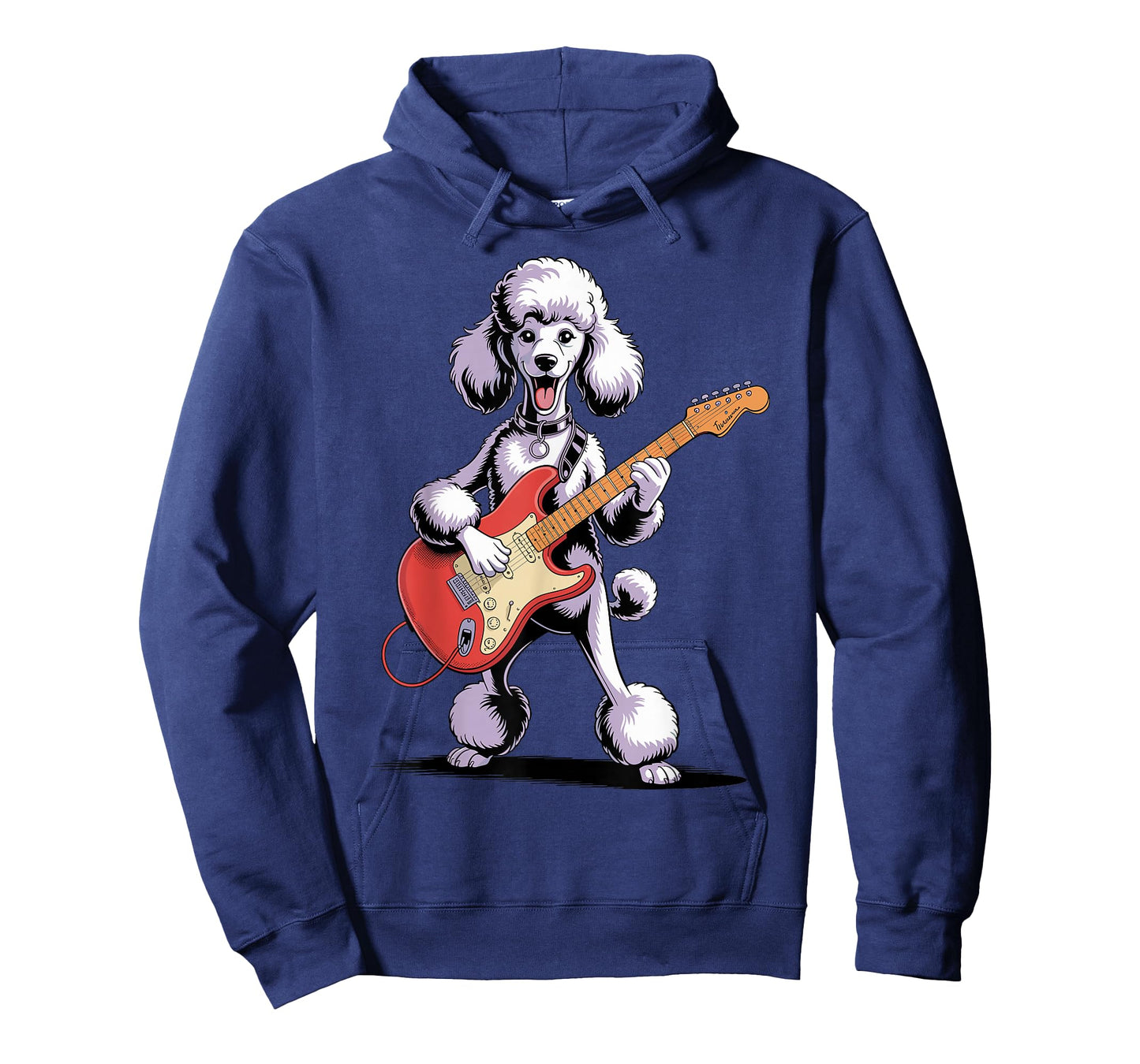 Funny Poodle Dog Playing Guitar Cool Dog Music Rock Lover T-Shirt