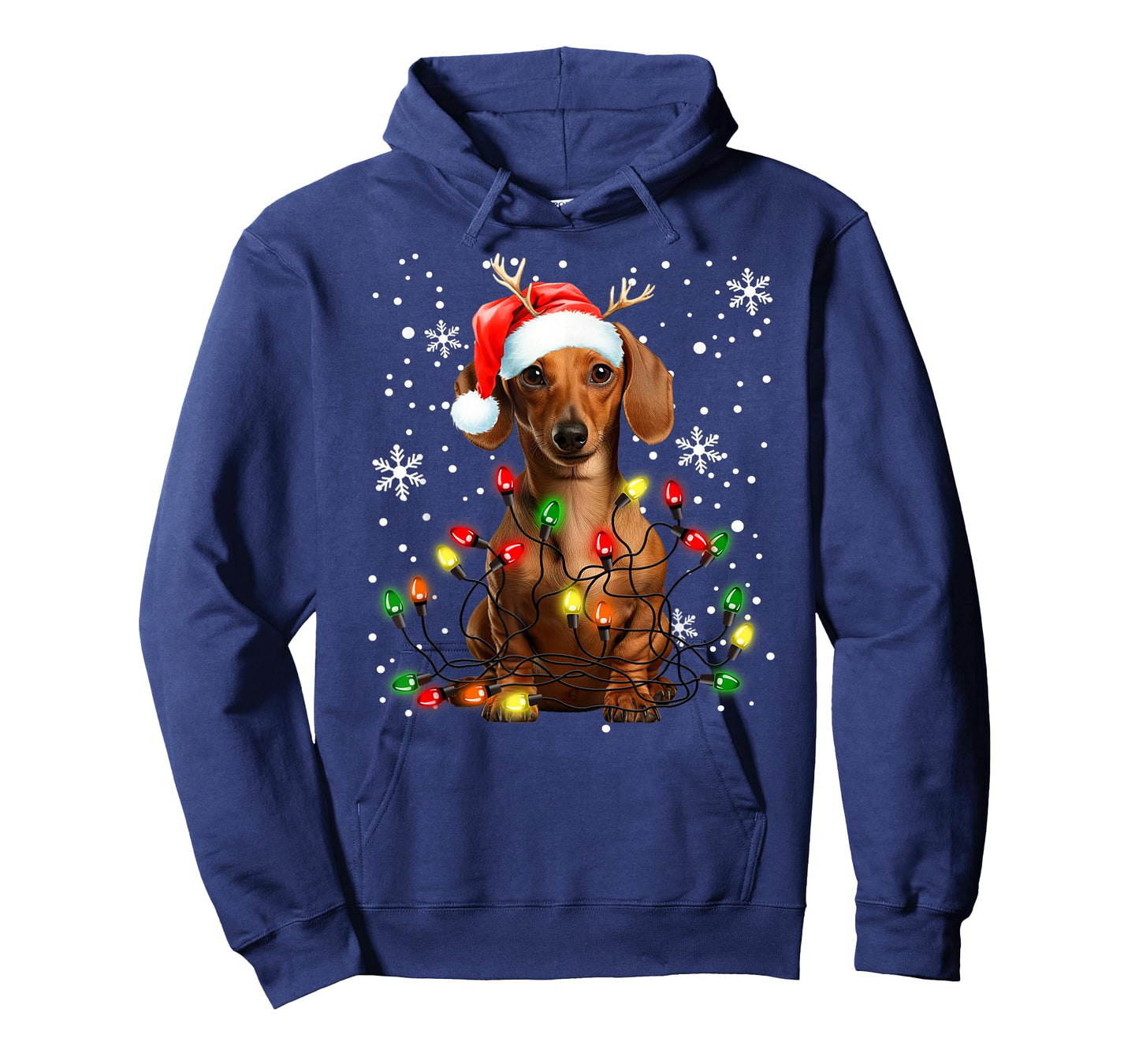 Xmas Lighting Santa Dachshund Dog Christmas T-Shirt