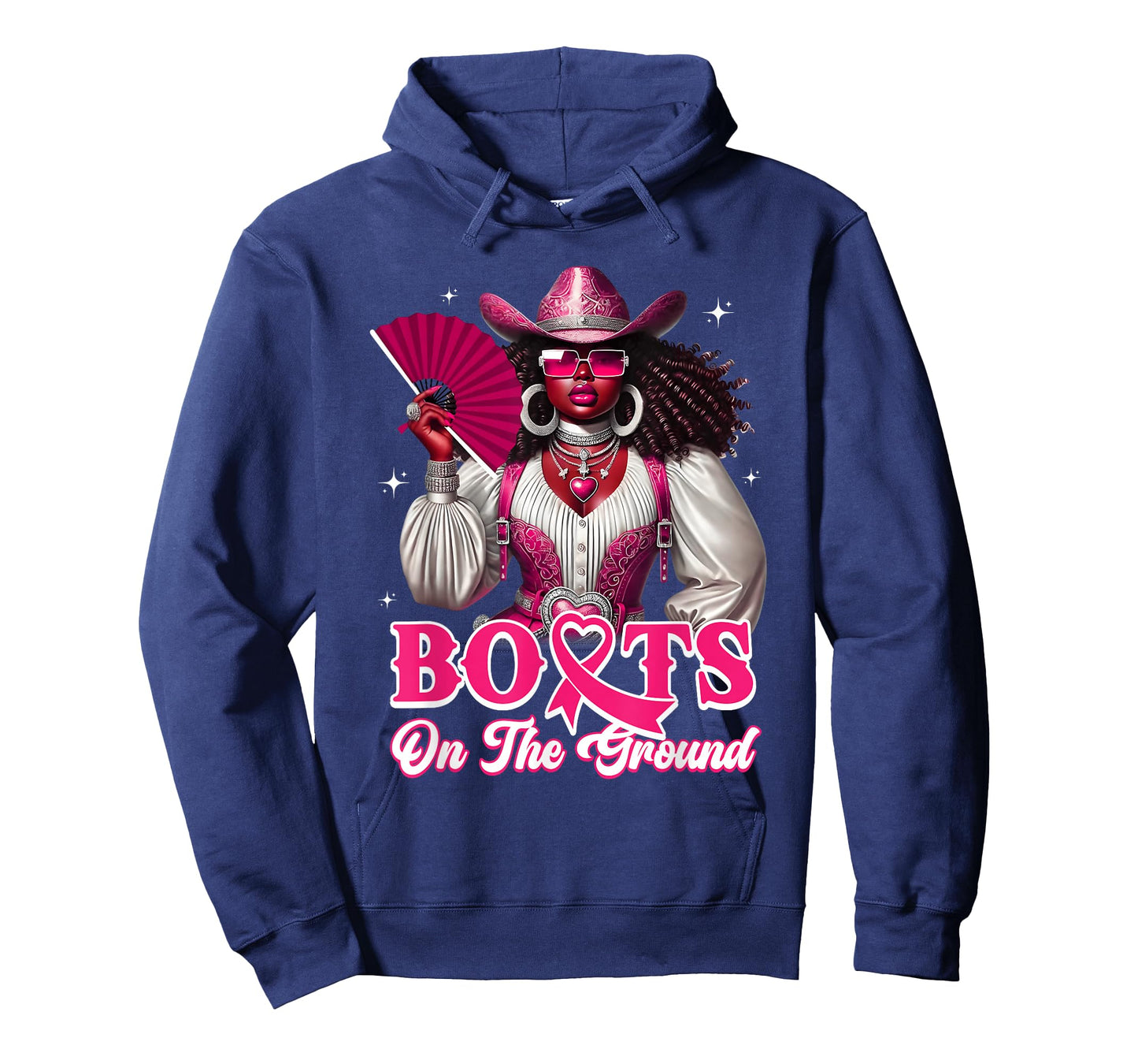 Boots On The Ground Pink Cowgirl Breast Cancer Western Women T-Shirt