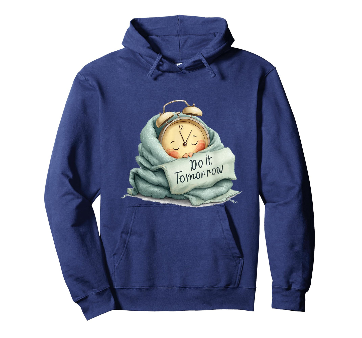 Funny Sleeping Clock with Do it Tomorrow Speech T-Shirt