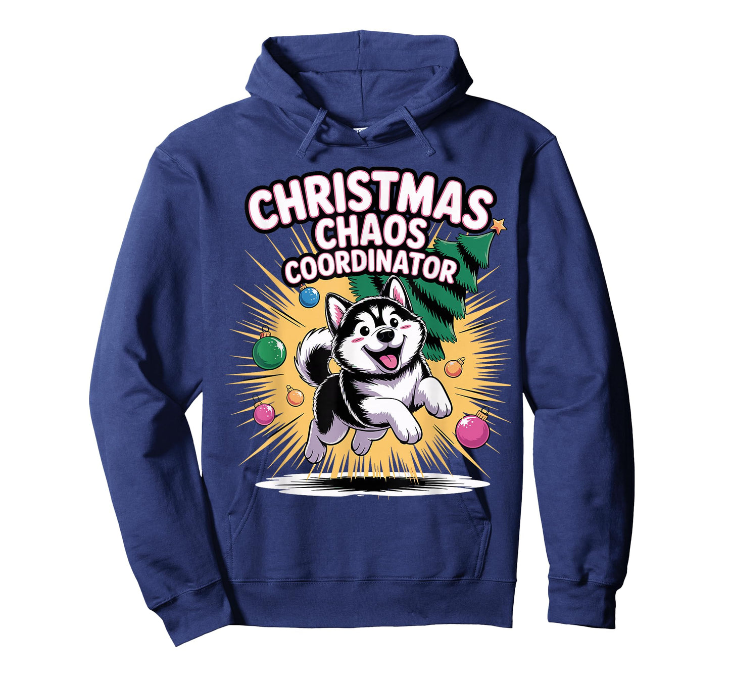 Christmas Chaos Coordinator Funny Christmas Alaskan Malamute T-Shirt