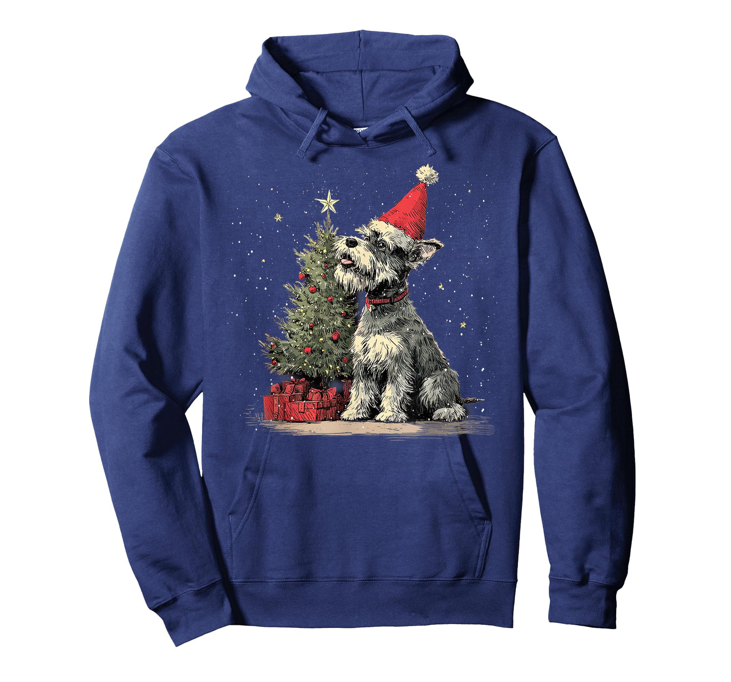 Funny Schnauzer Christmas Tree Dog Lights Xmas T-Shirt