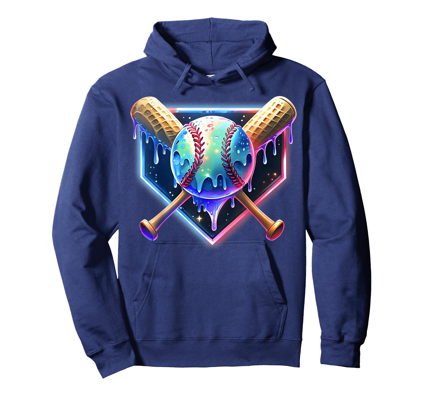 Baseball Drip for Boys Home Plate Ice Cream Drip Youth Sport T-Shirt