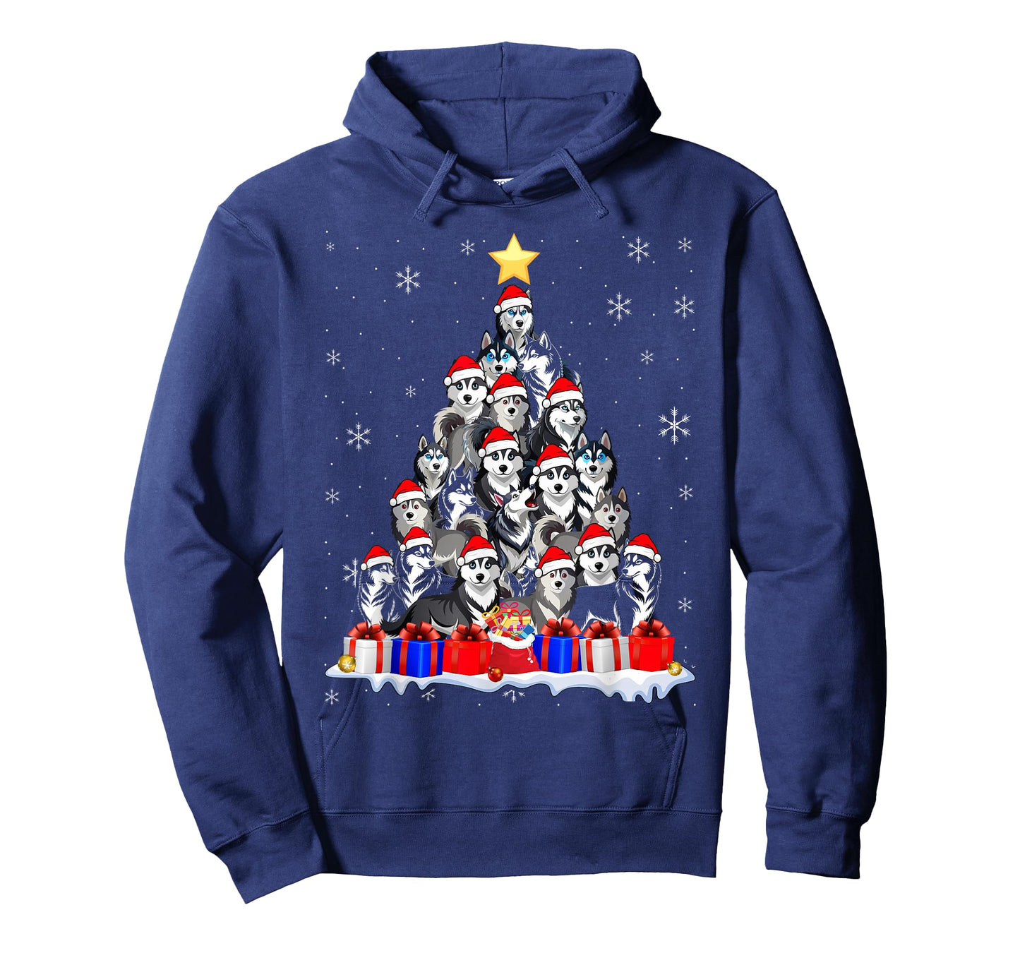 Funny Siberian Husky Christmas Tree Pet Dog Lover T-Shirt