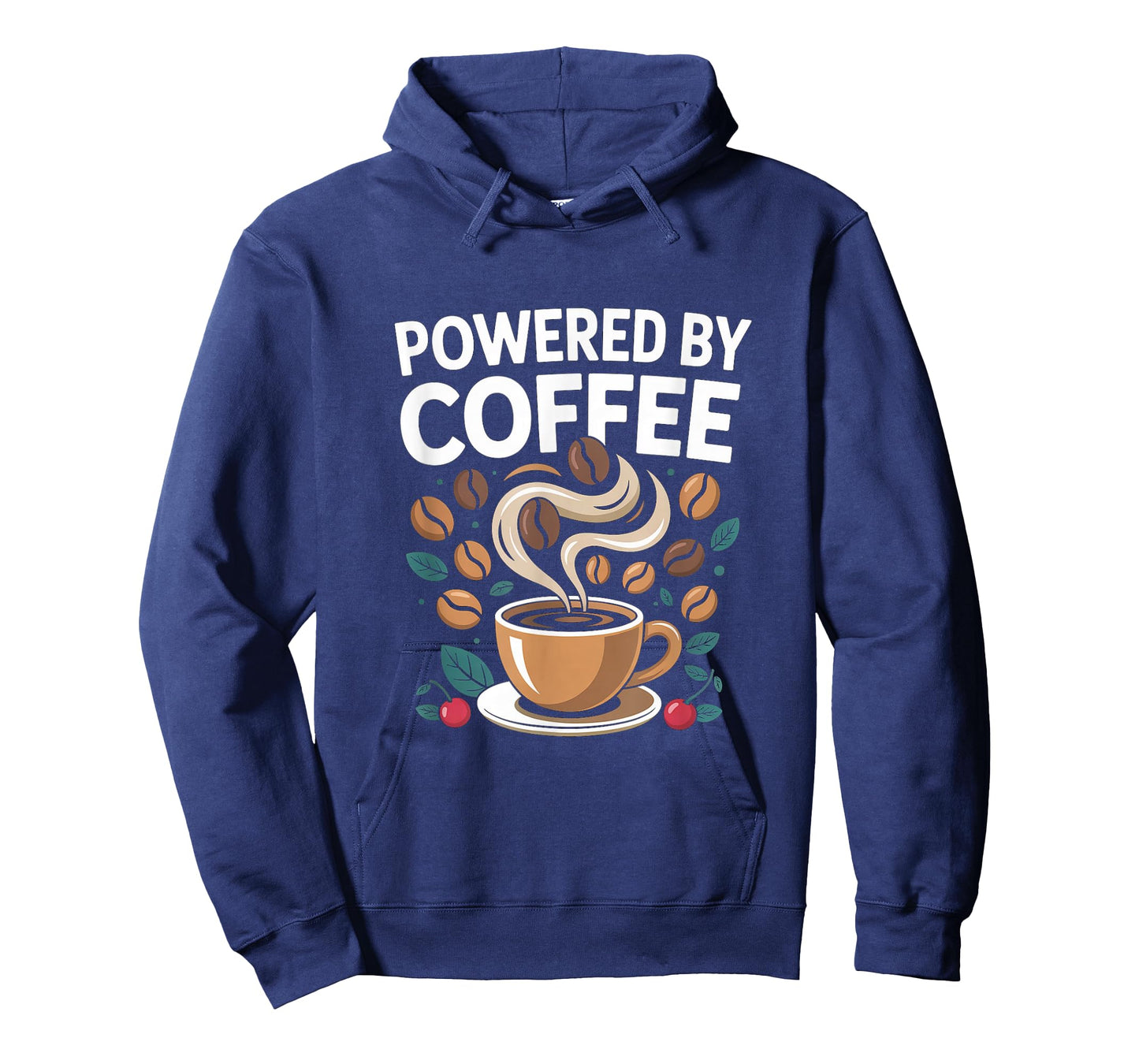 Powered by Coffee Cup with Coffee Beans and Steam T-Shirt