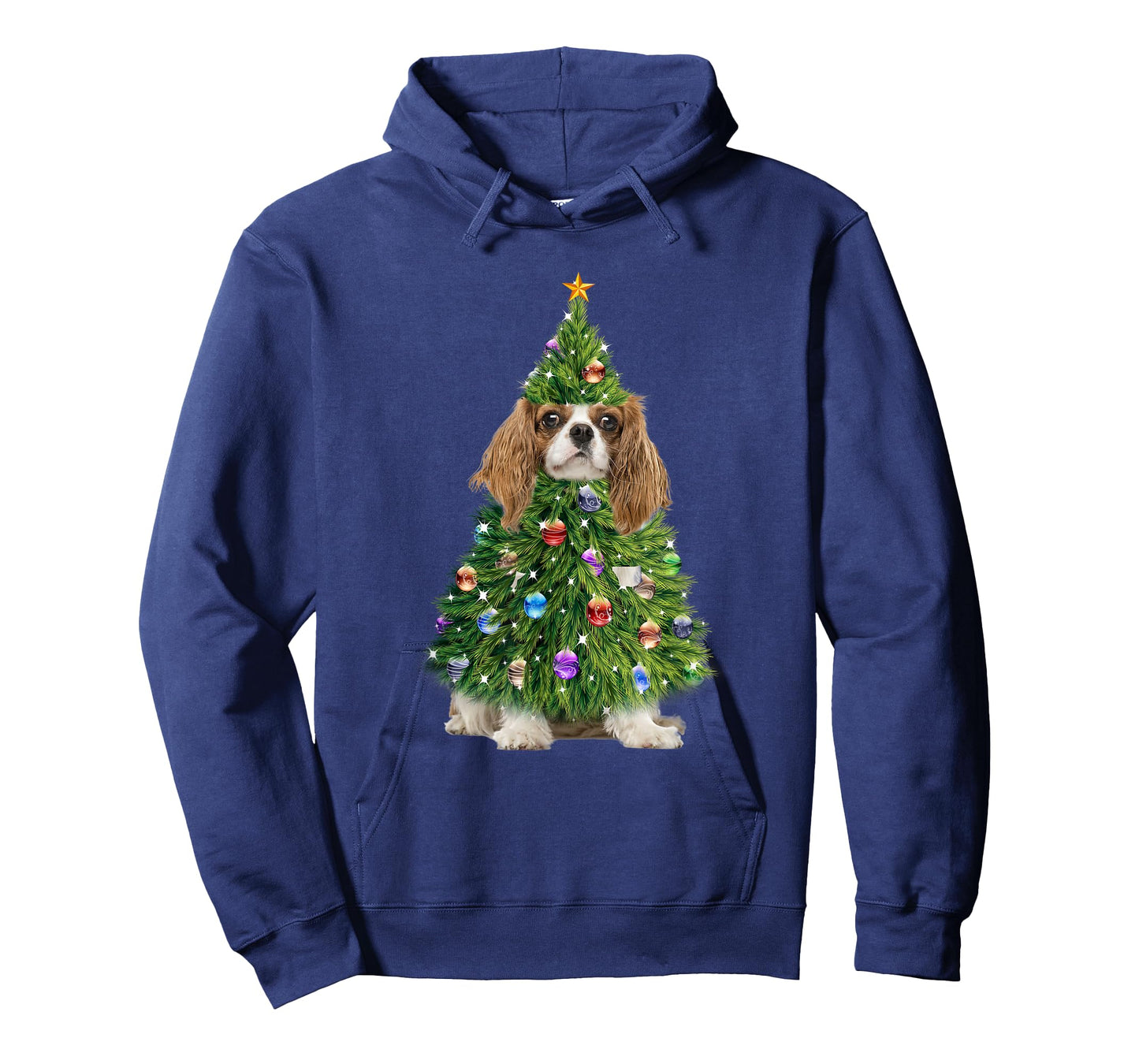 Cavalier Christmas Tree Lights Funny Cavalier Dog Xmas T-Shirt