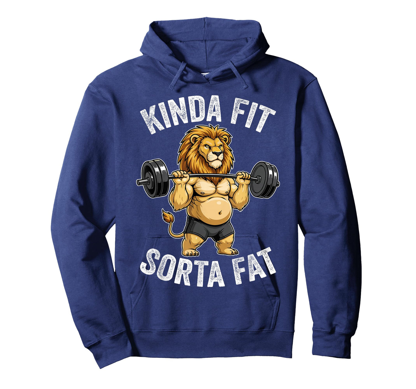 Kinda Fit Sorta Fat Lion Gym Weightlifting Workout Funny T-Shirt
