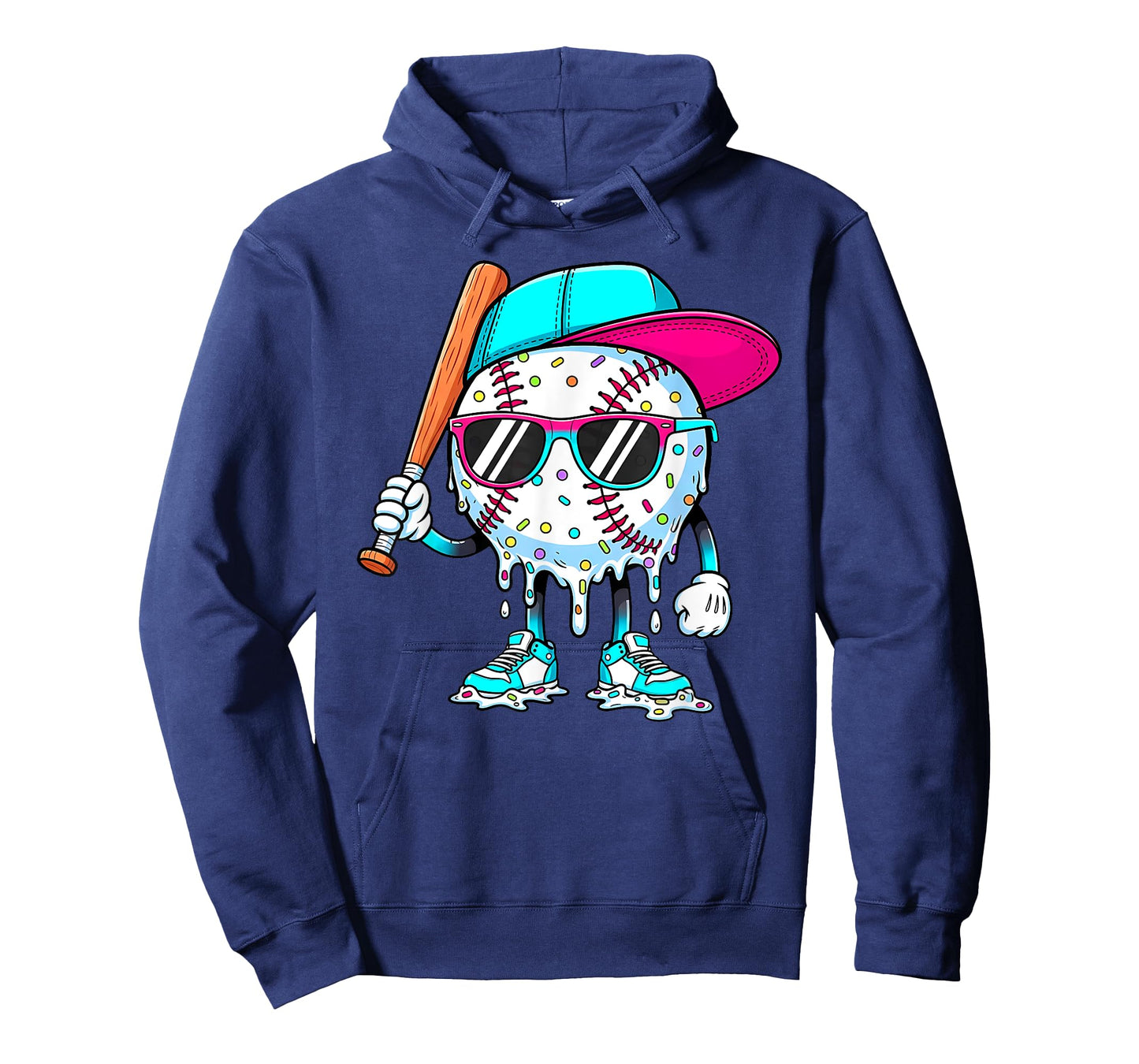 Funny Baseball Drip for Boys Kids Youth Dripping Ice Cream T-Shirt