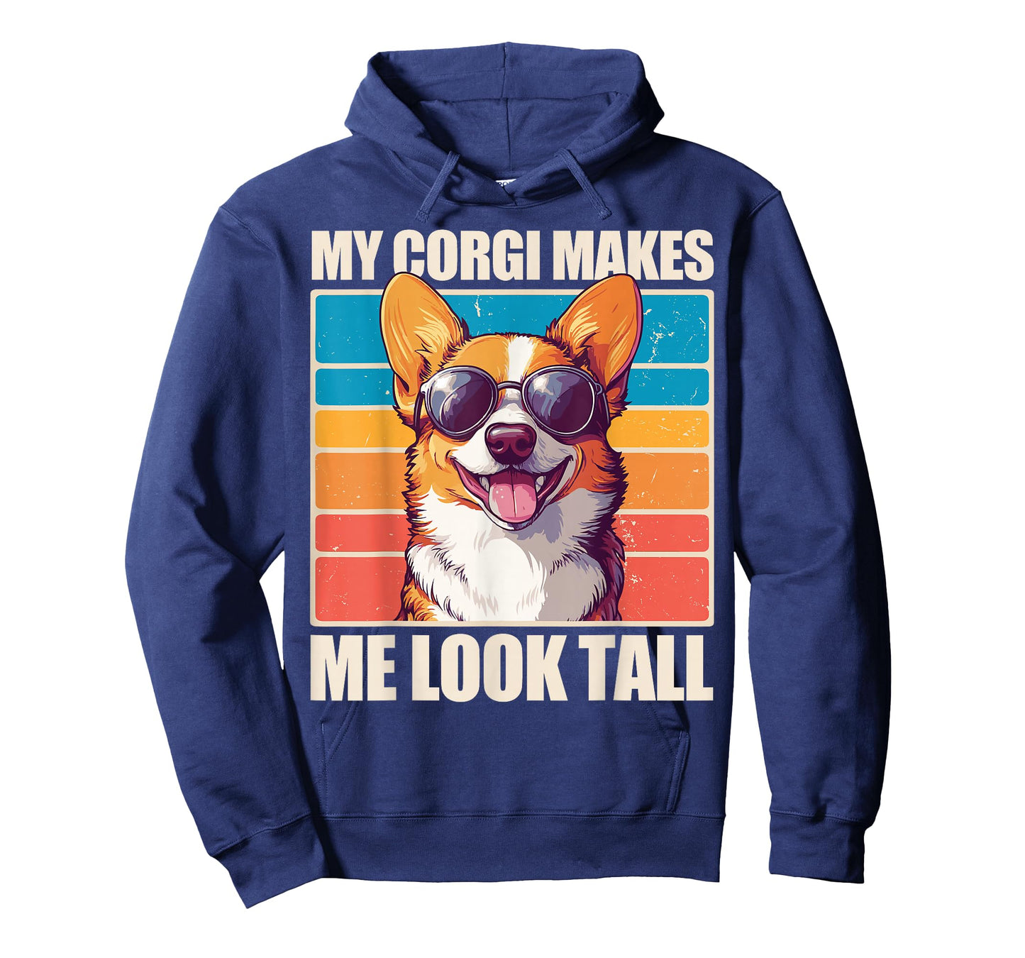 Welsh Corgi Pembroke Dog My Corgi Makes Me Look Tall Unisex-Adults Black Small Classic Fit Crew Neck Short Sleeve T-Shirt