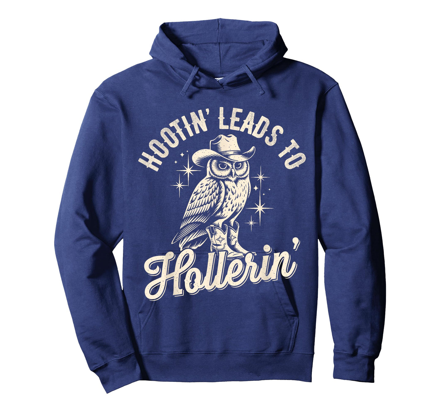 Hootin Leads To Hollerin Western Funny Cowboy Owl T-Shirt