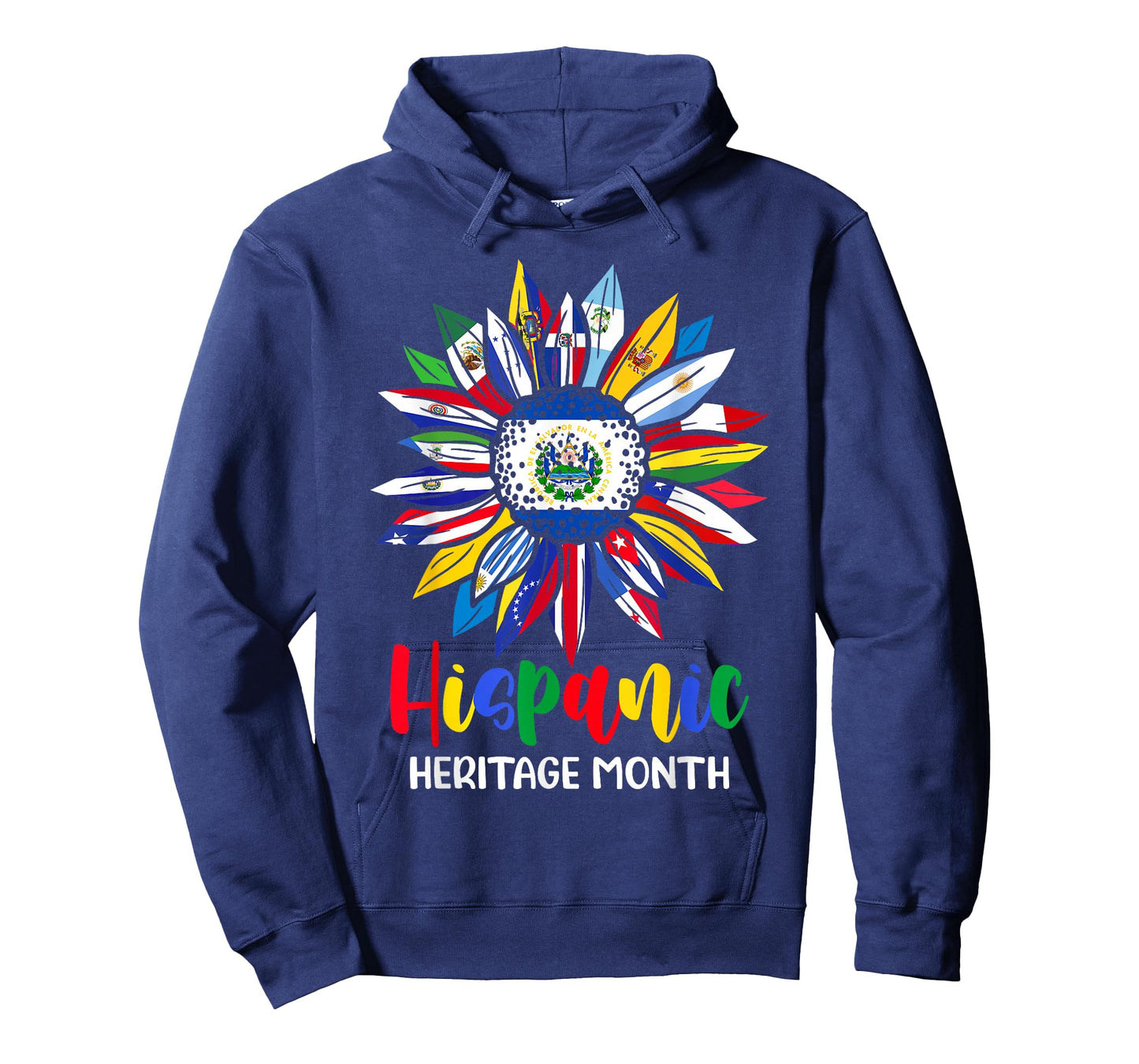 Hispanic Heritage Month El Salvador Flag Sunflower Latino T-Shirt