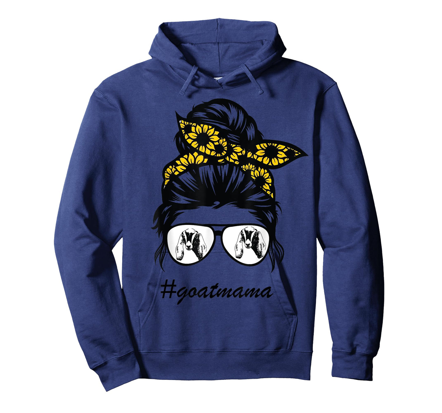 nubians goat mama messy hair bun sunflower mother day 2021 T-Shirt