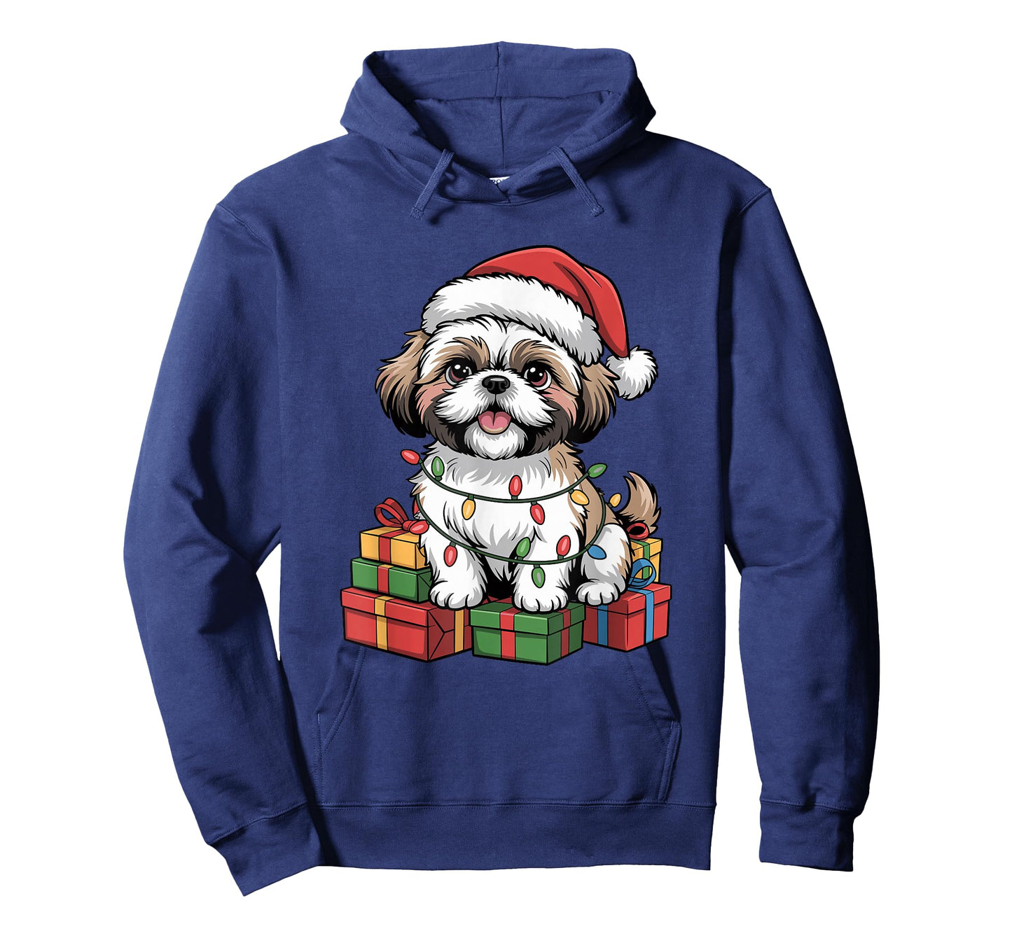 Cute Shih Tzu Santa Hat Christmas Xmas Dog Lovers Holiday T-Shirt