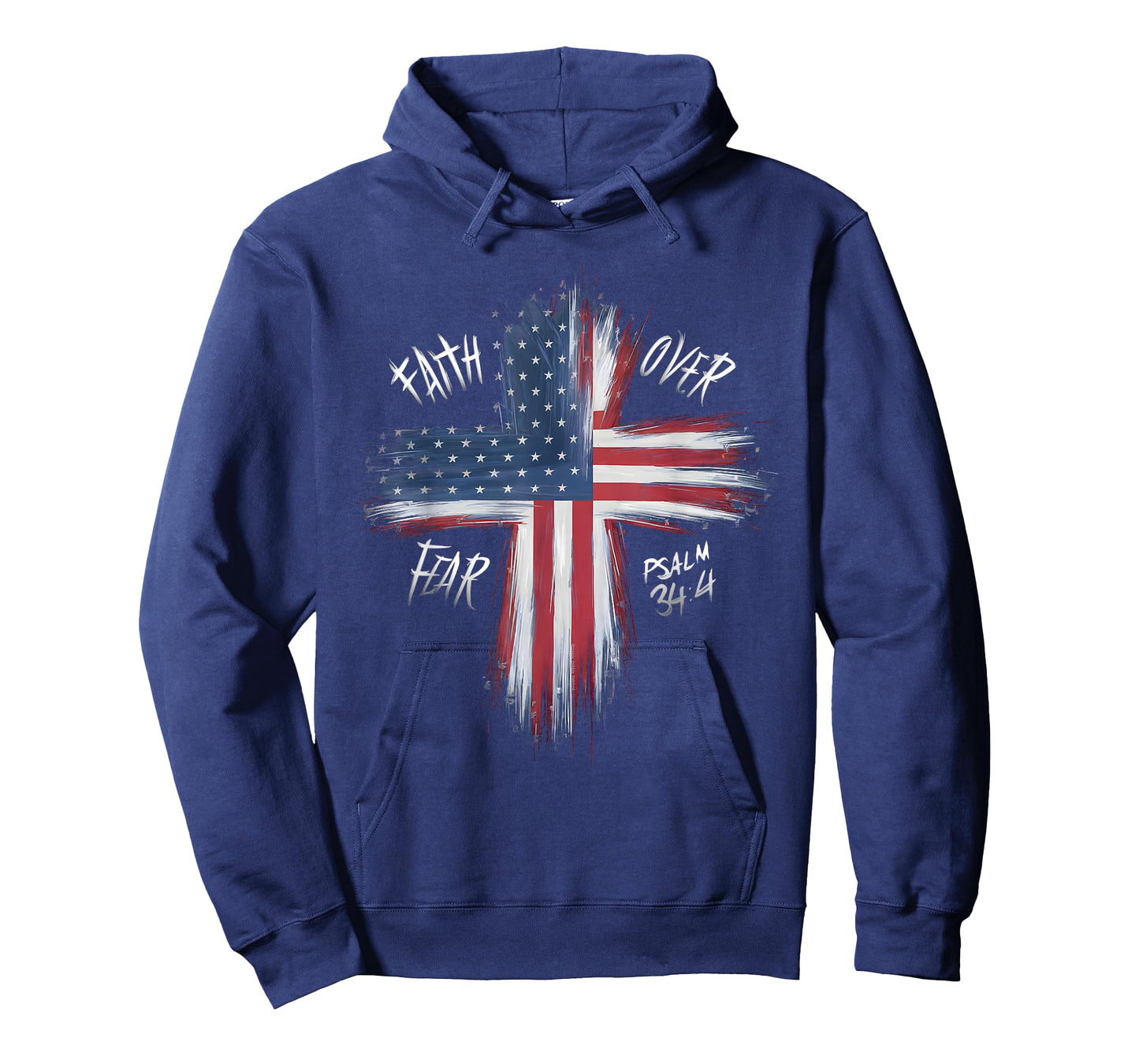 Your Country USA Dibble Dabble Designs Patriotic USA American Flag Faith Over Fear Prayer T-Shirt