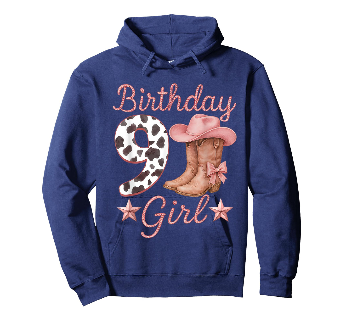 9th Birthday Girl Cowgirl Boots Hat Western Rodeo Outfit T-Shirt