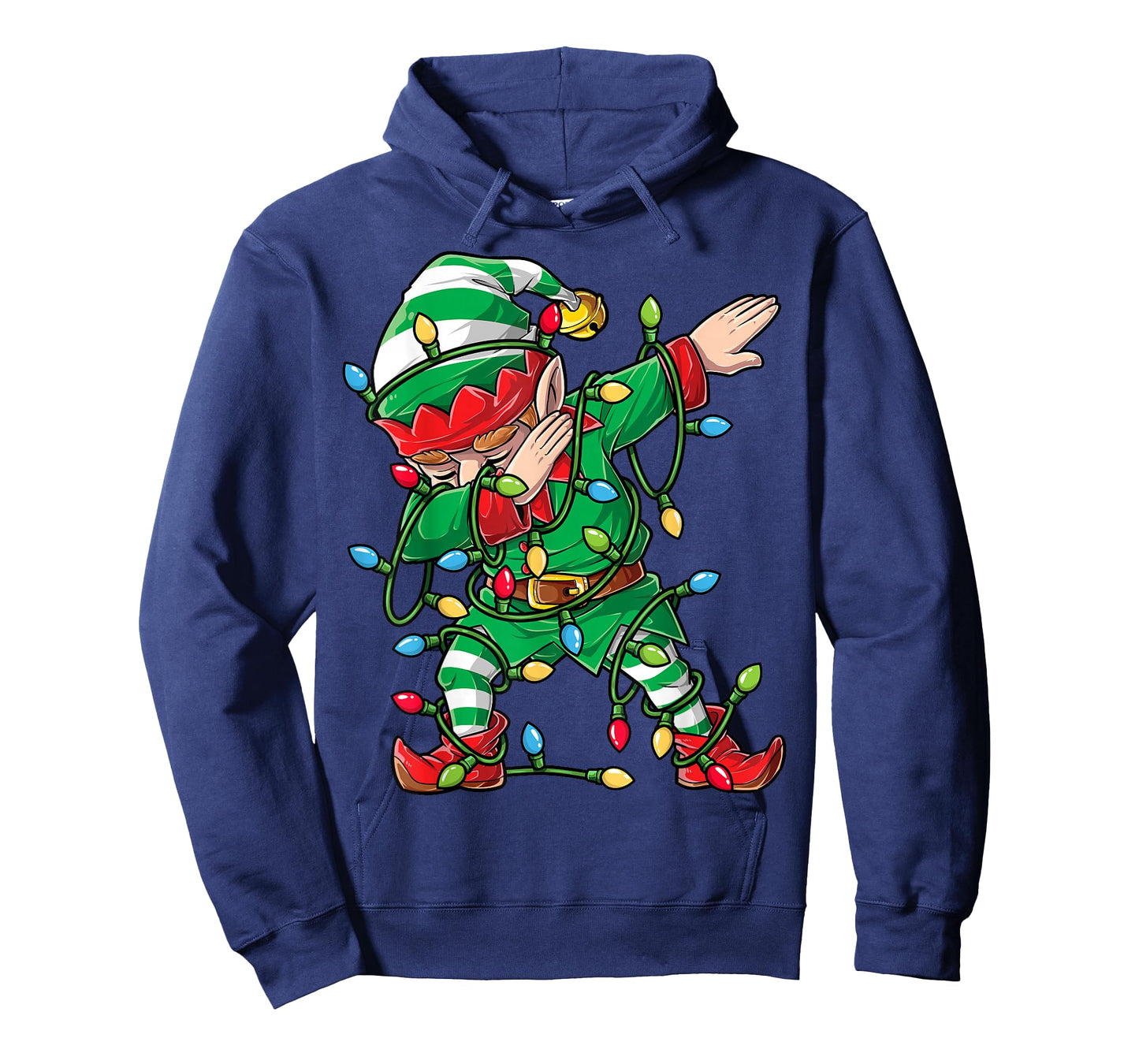 Dabbing Elf Christmas Tree Lights Xmas Family Matching Boys T-Shirt