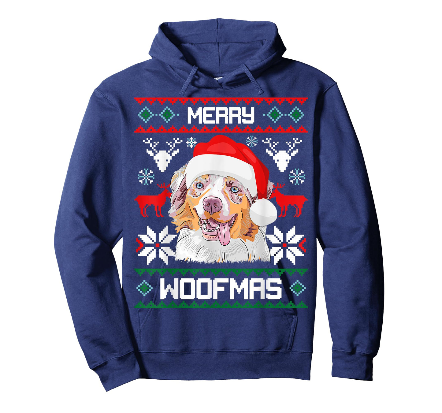 Australian Shepherd Merry Woofmas Christmas Dog Gift T-Shirt