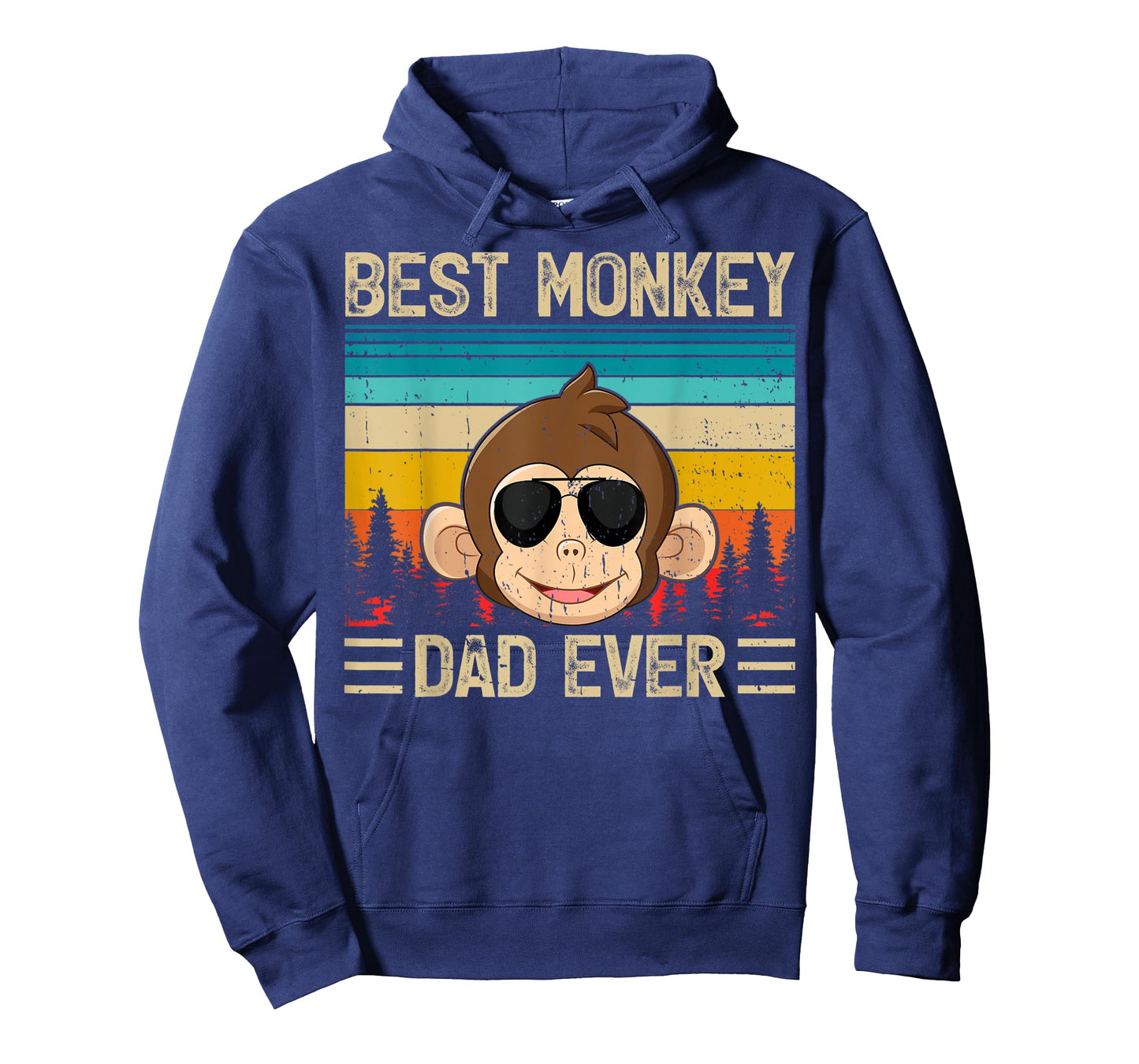 Mens Monkey Vintage Funny Best Monkey Dad Ever Father's Day T-Shirt