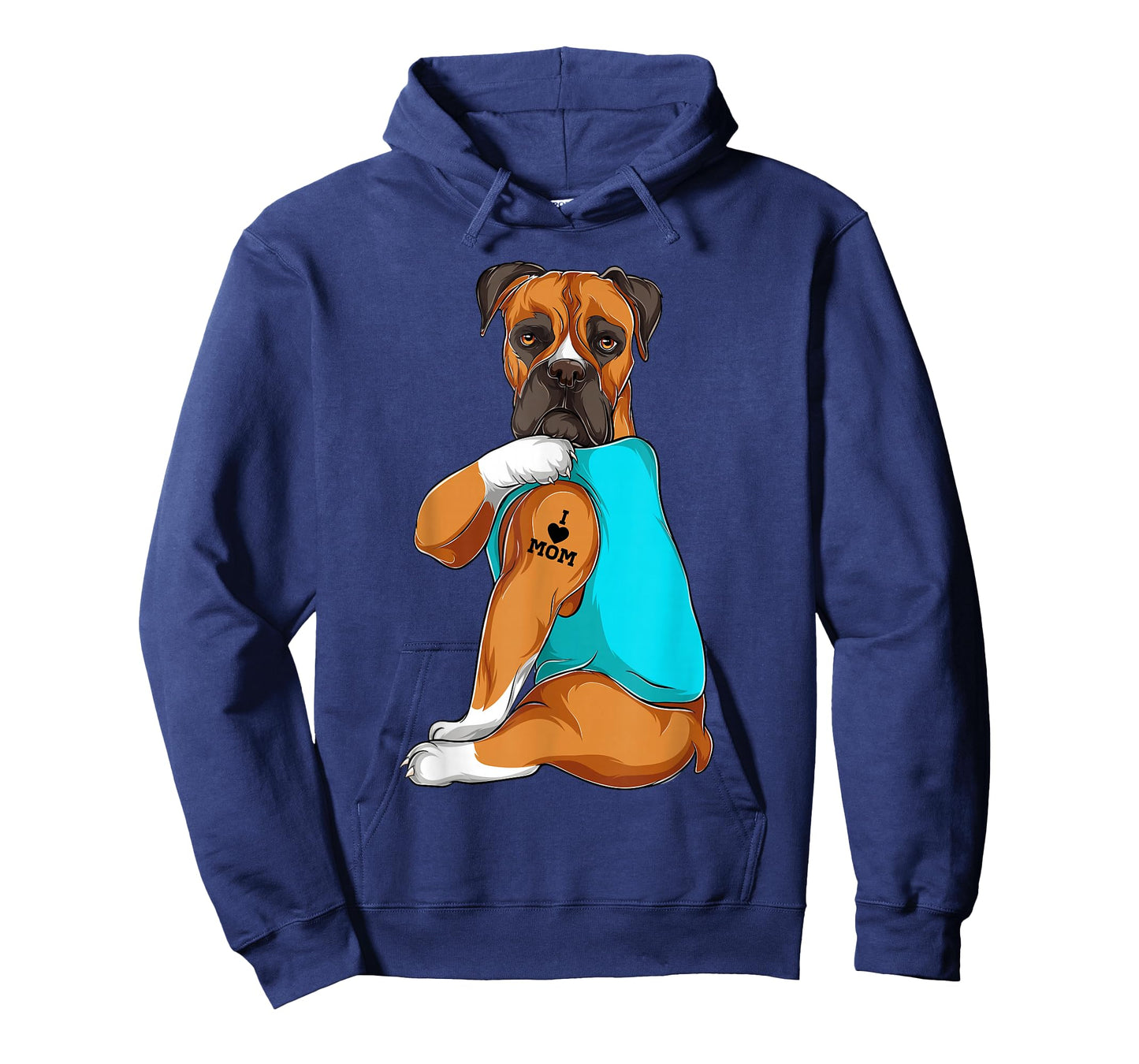 Boxer I Love Mom Tattoo Apparel Dog Mom Gifts Womens T-Shirt