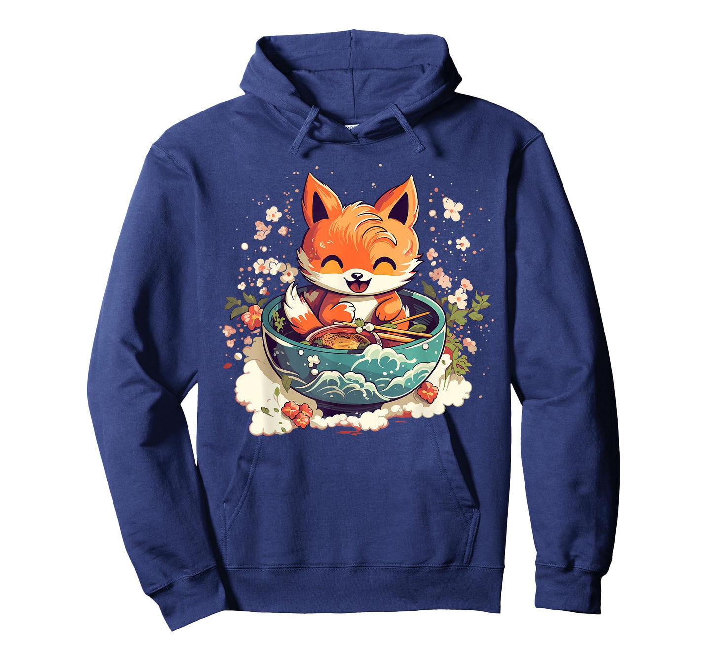 Kawaii Fox Eating Ramen - Ramen Noodle Lovers - Fox-Themed T-Shirt