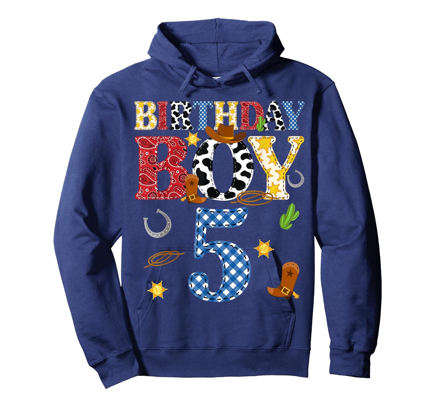 5 Years Old Western Rodeo Cowboy 5th Birthday Boy Kid T-Shirt