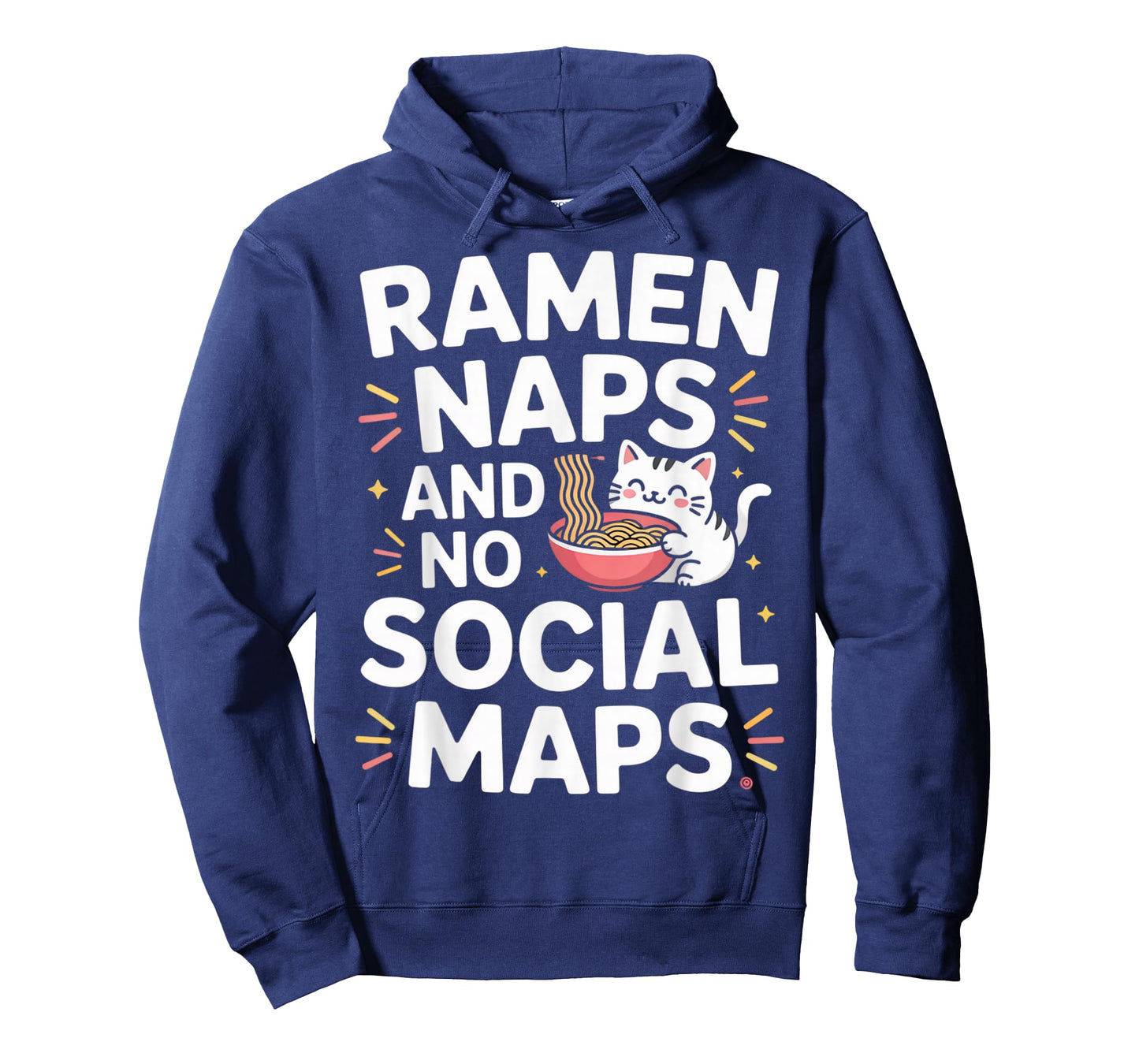 Ramen Naps and No Social Maps Cute Kawaii Indoor Cat T-Shirt