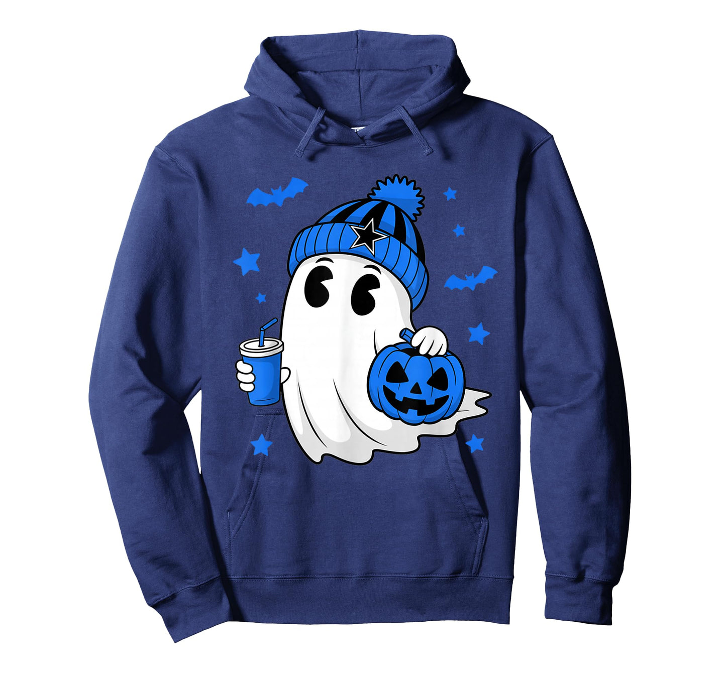 Vintage Dallas Ghost Cute Ghost Halloween Blue Pumpkin T-Shirt