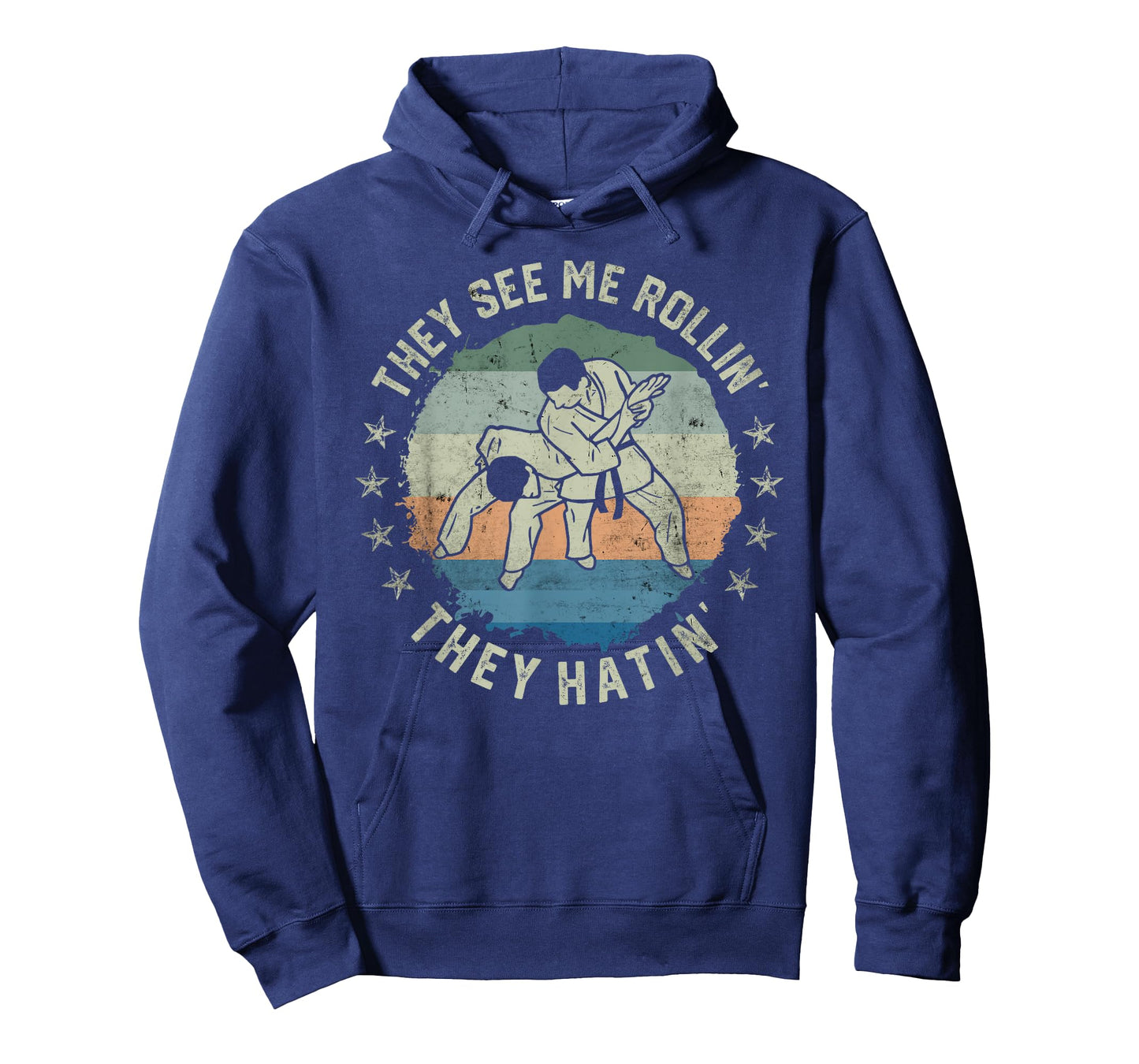 Retro Vintage They See Me Rollin Funny Brazilian Jiu-Jitsu T-Shirt