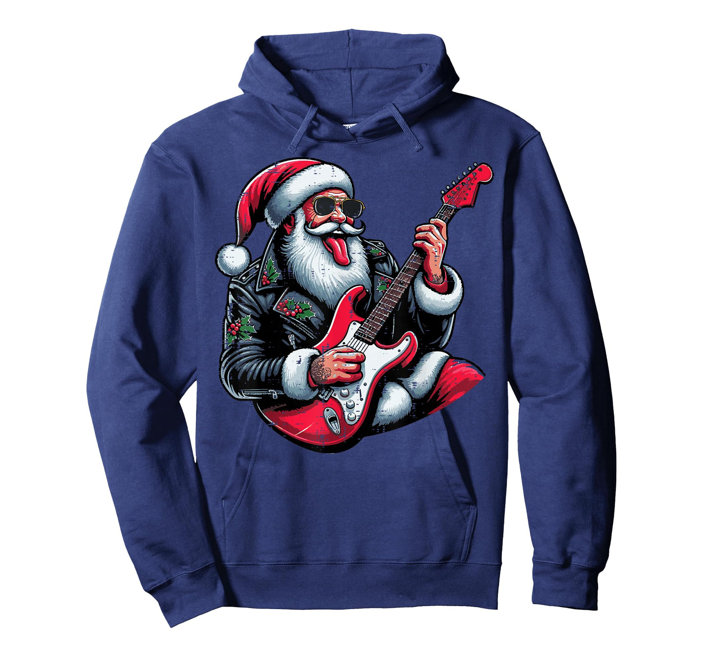 Christmas Rocker Santa Guitar Xmas Rock Music Men Boys Kids T-Shirt