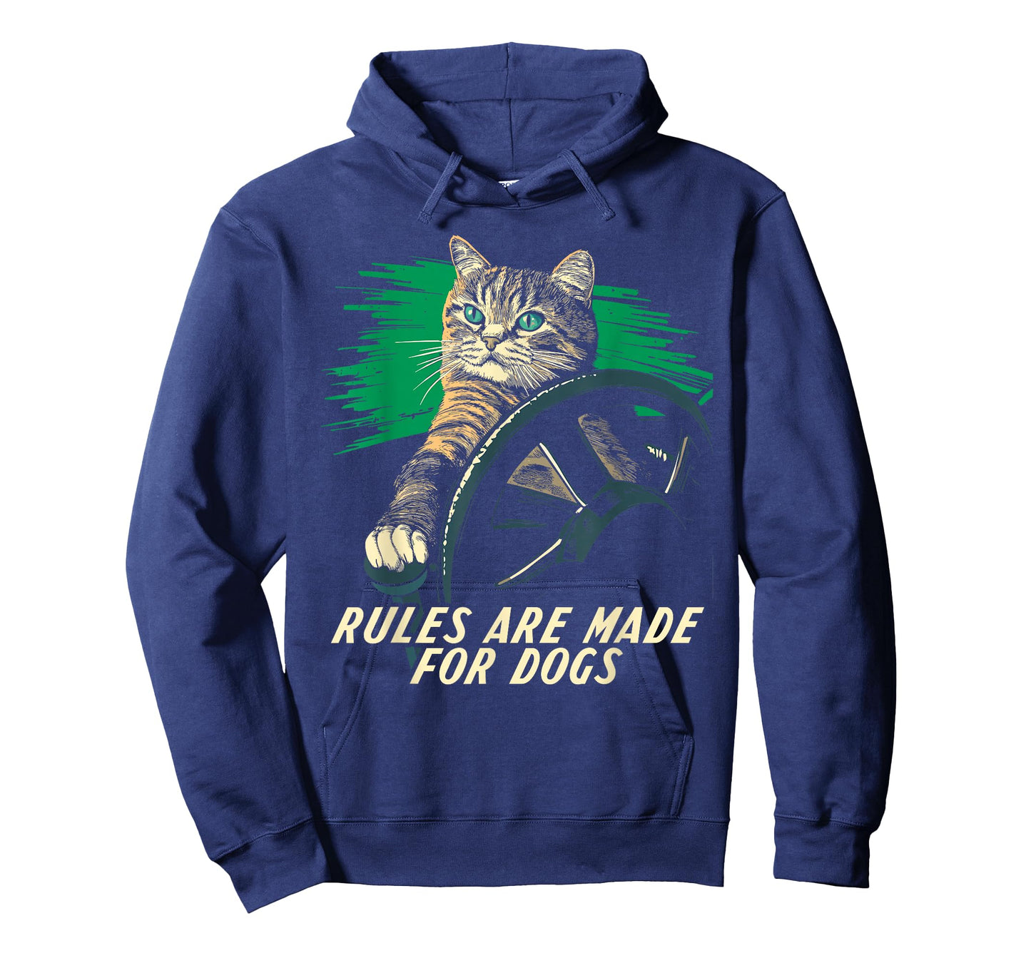 Funny Cat Lover - Rules are Made for Dogs Driving Cat T-Shirt