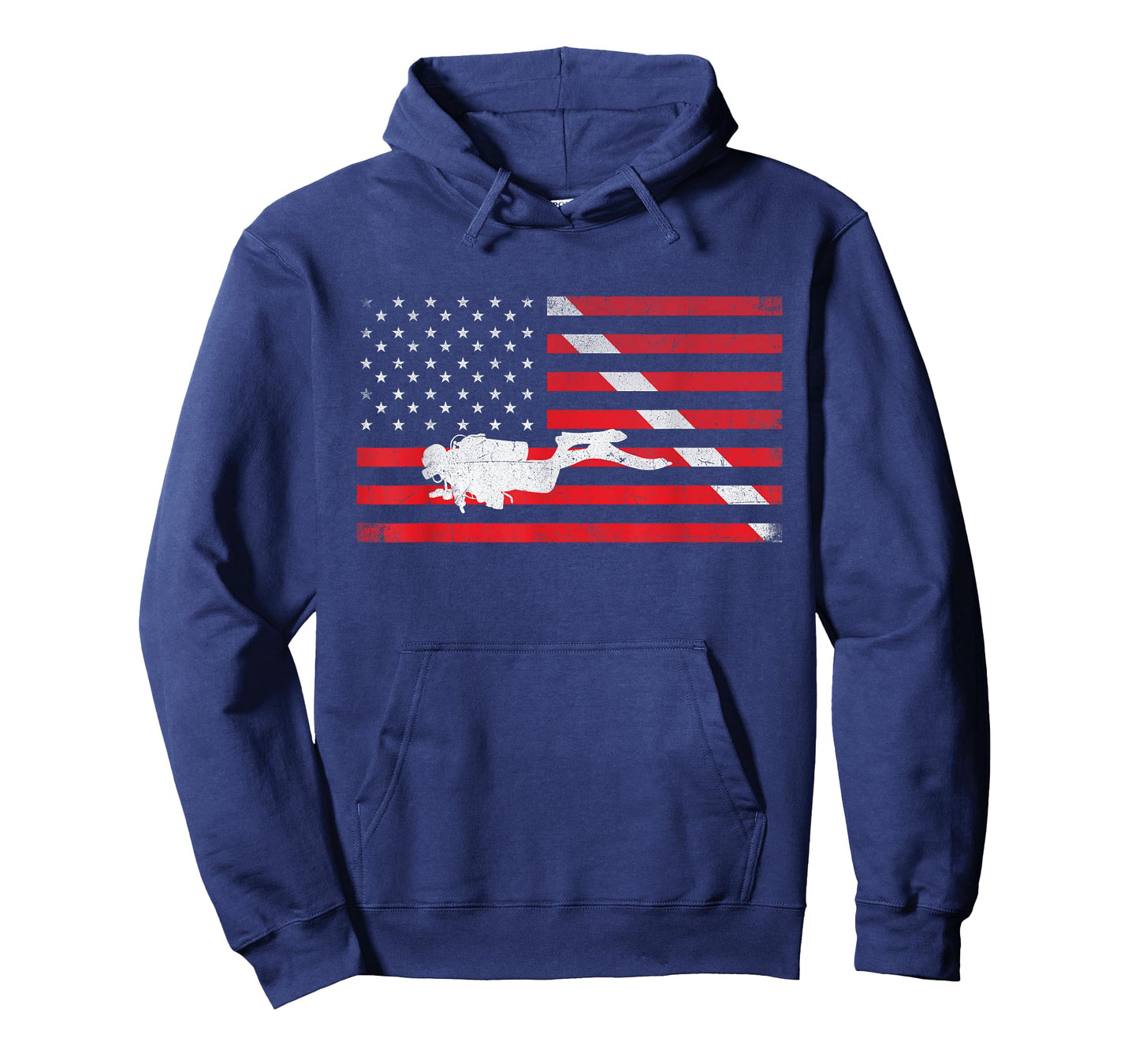 Scuba Diving - USA Flag Underwater Ocean Scuba Diver T-Shirt
