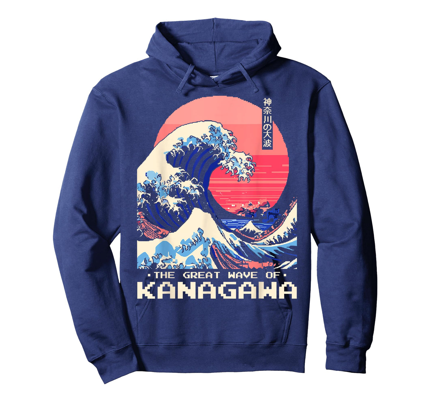 The Great Wave Kanagawa Retro 8-Bit Pixel Art Japanese T-Shirt