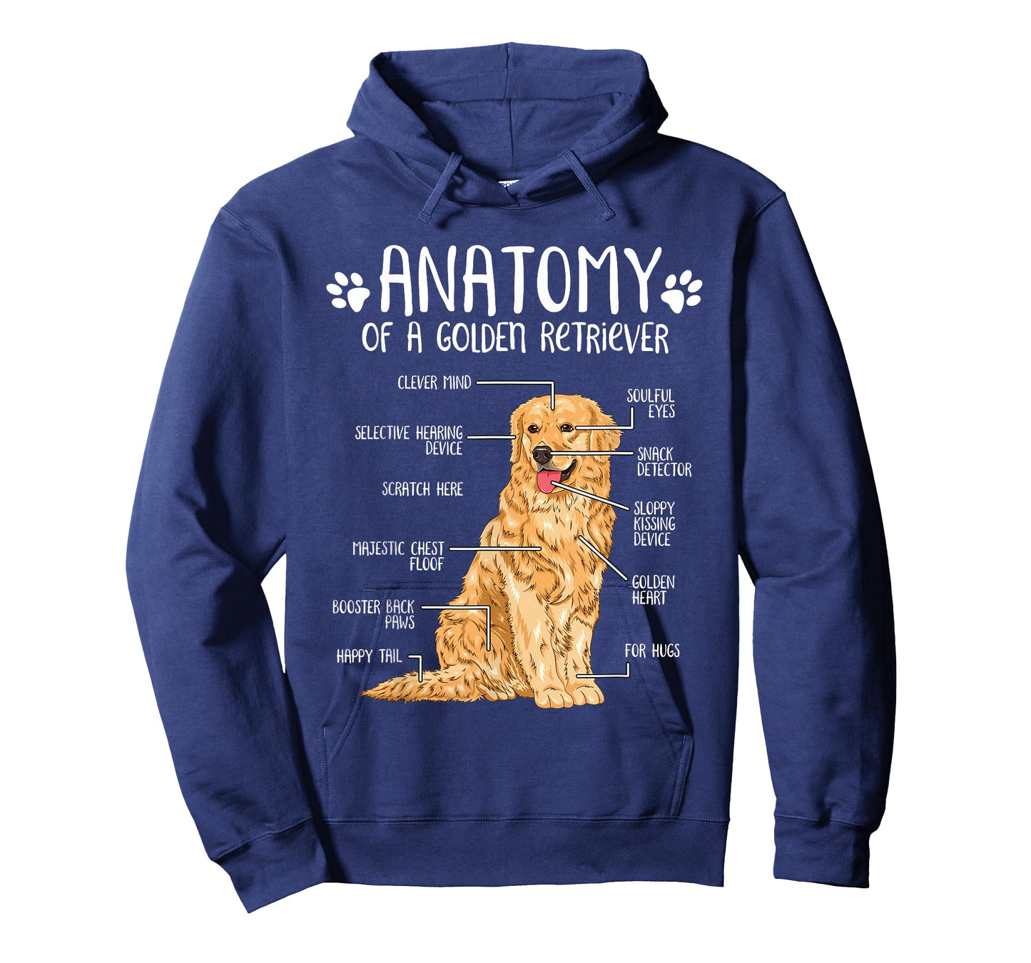 Funny Anatomy Golden Retriever Dog Lover Men Women Girls Kids T-Shirt