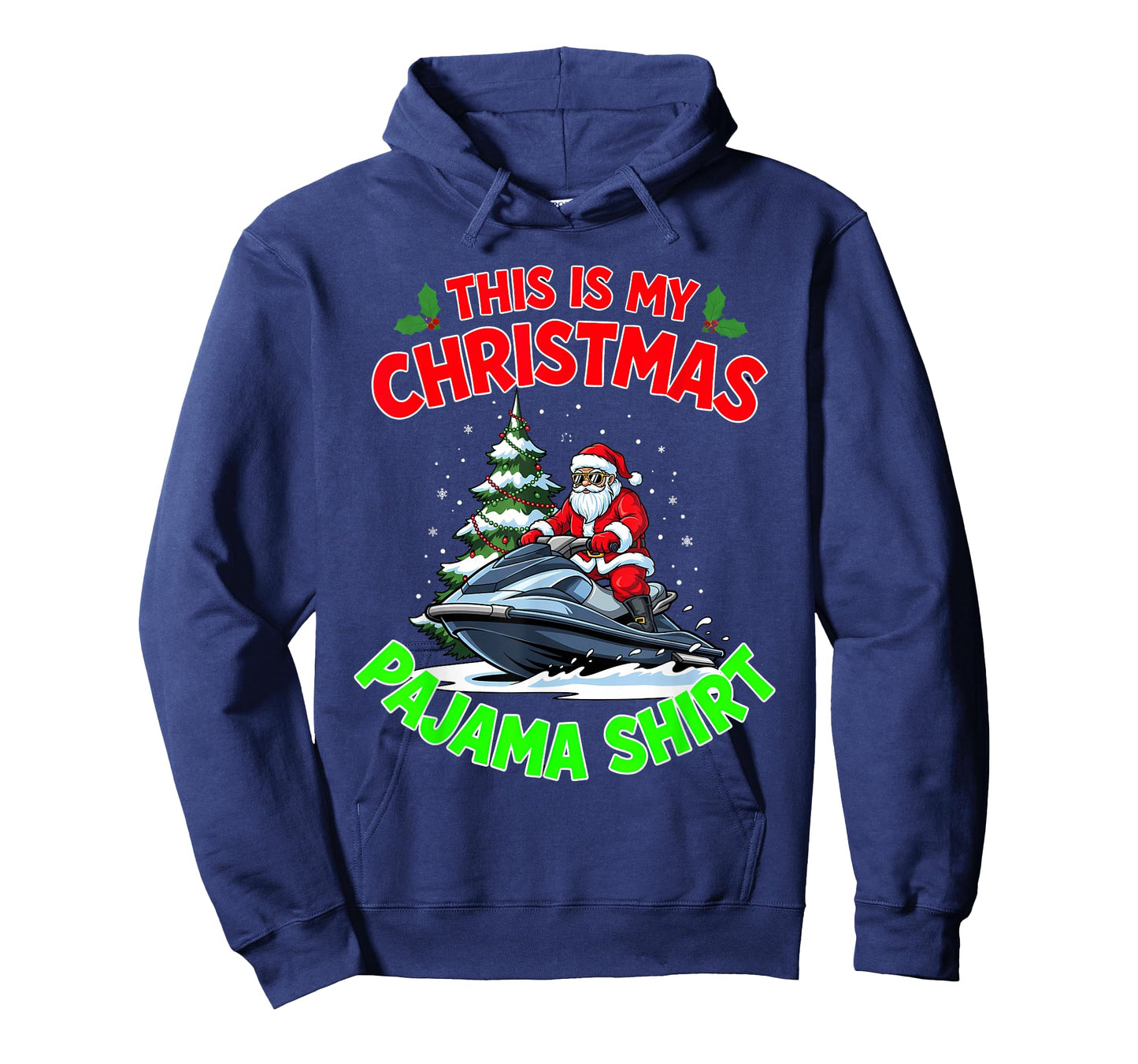 This is My Christmas Pajama Santa Claus Playing Jet Ski T-Shirt