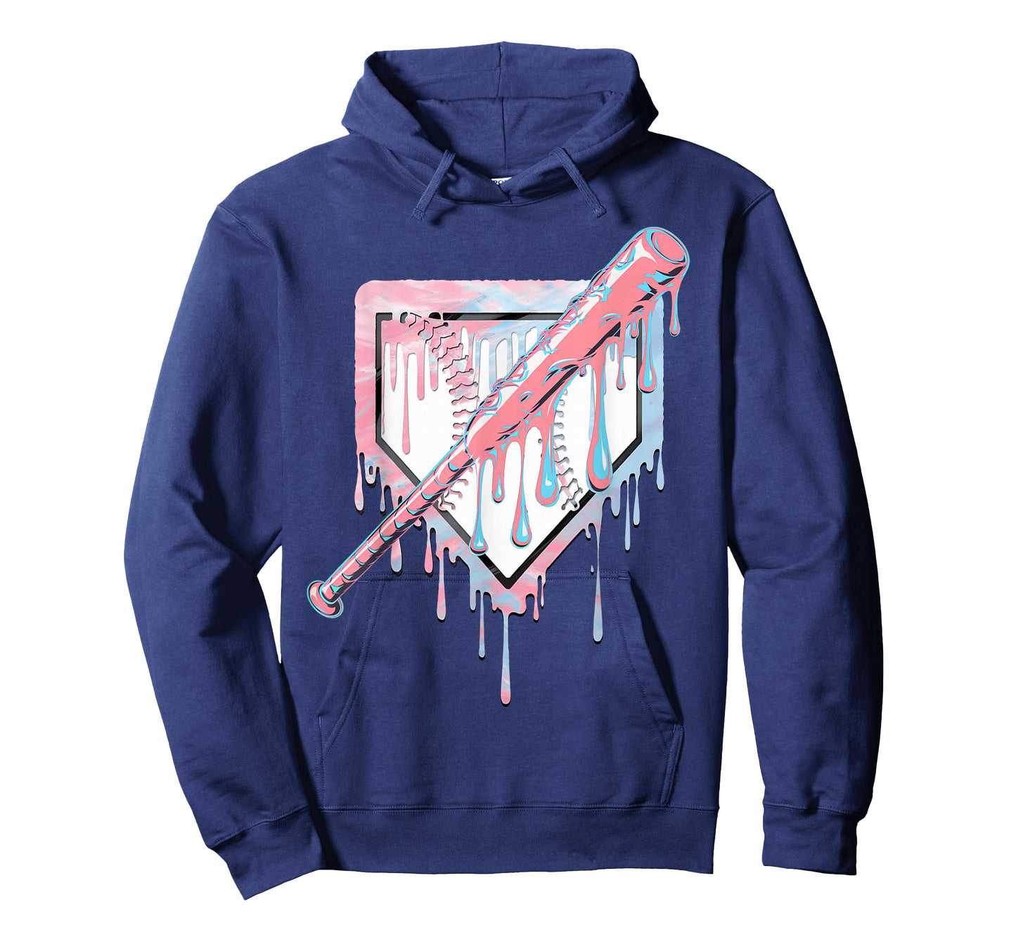 Baseball Ice Cream Dripping Baseball Home Plate Drip T-Shirt